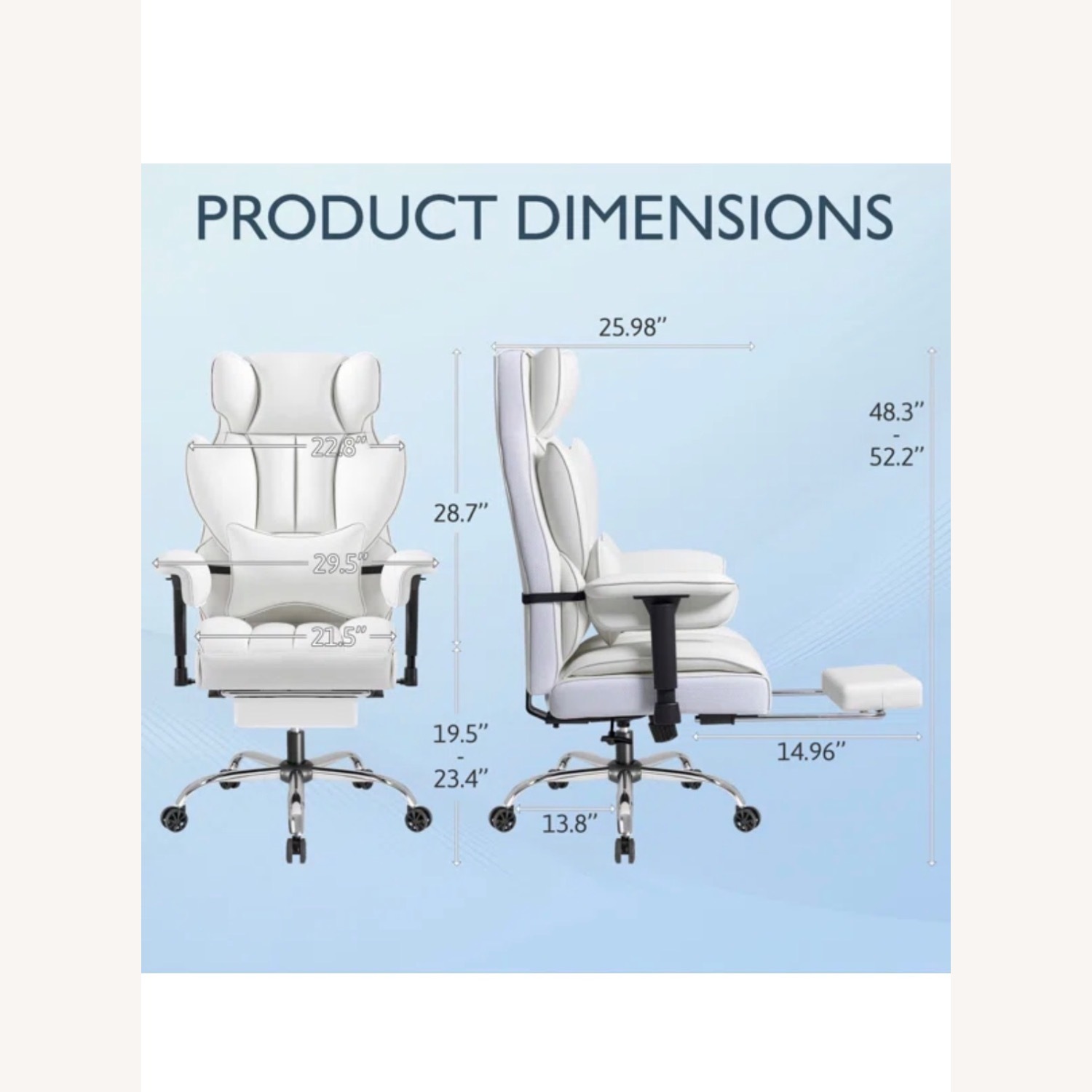 Wayfair White Leather Office Chair - image-3