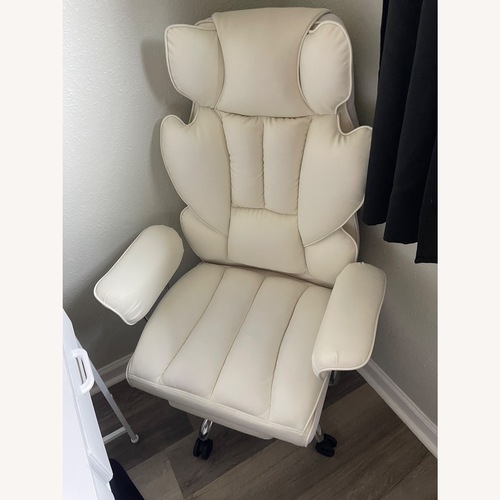 Used Wayfair White Leather Office Chair for sale on AptDeco