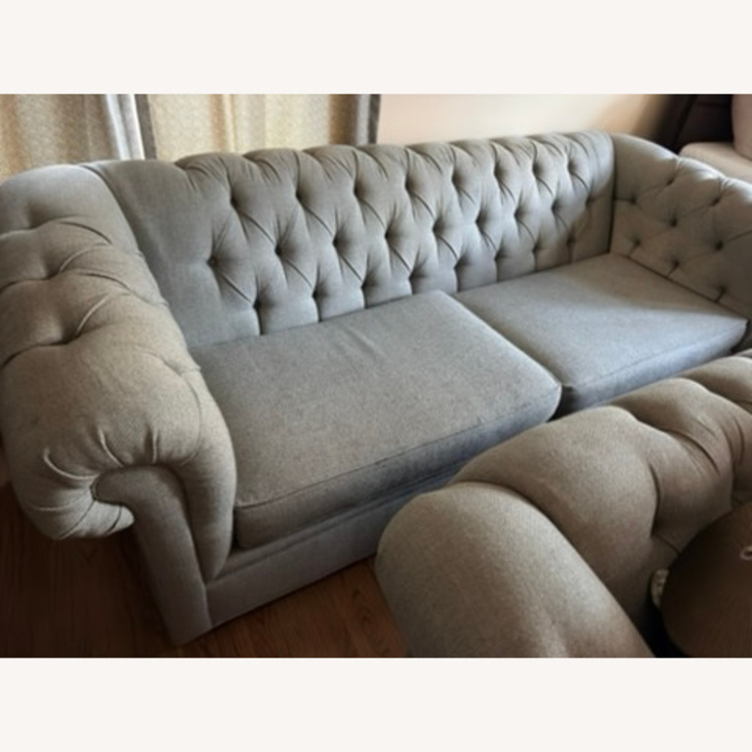 Pottery Barn Light Gray Fabric Loveseat - image-4