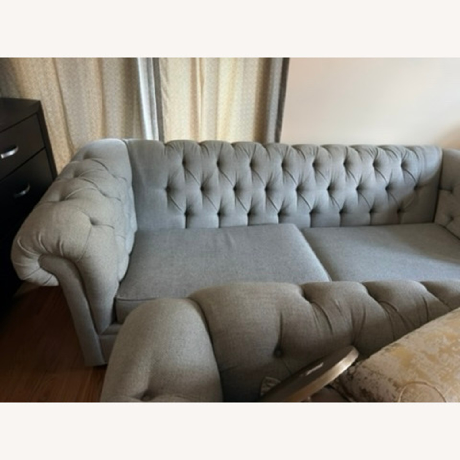 Pottery Barn Light Gray Fabric Loveseat - image-1