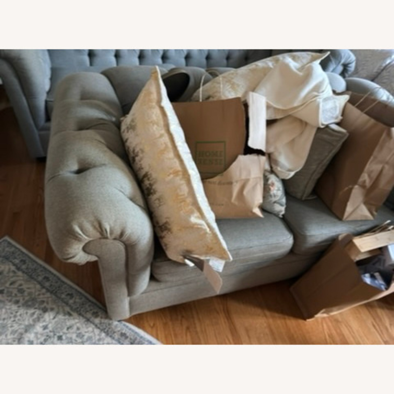 Pottery Barn Light Gray Fabric Loveseat - image-8