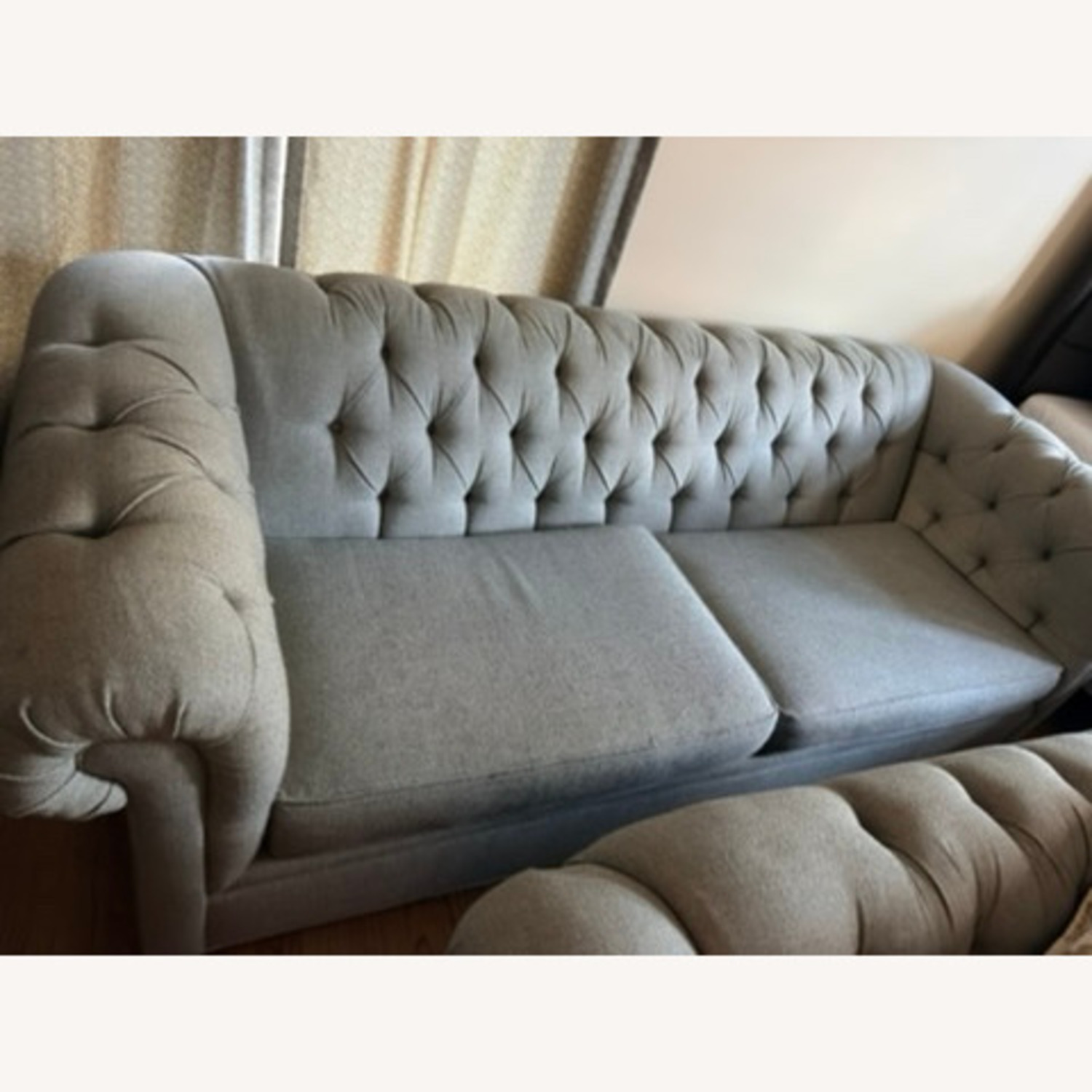 Pottery Barn Light Gray Fabric Loveseat - image-3
