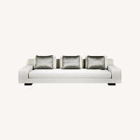 White Fabric 3+ Seater Sofa