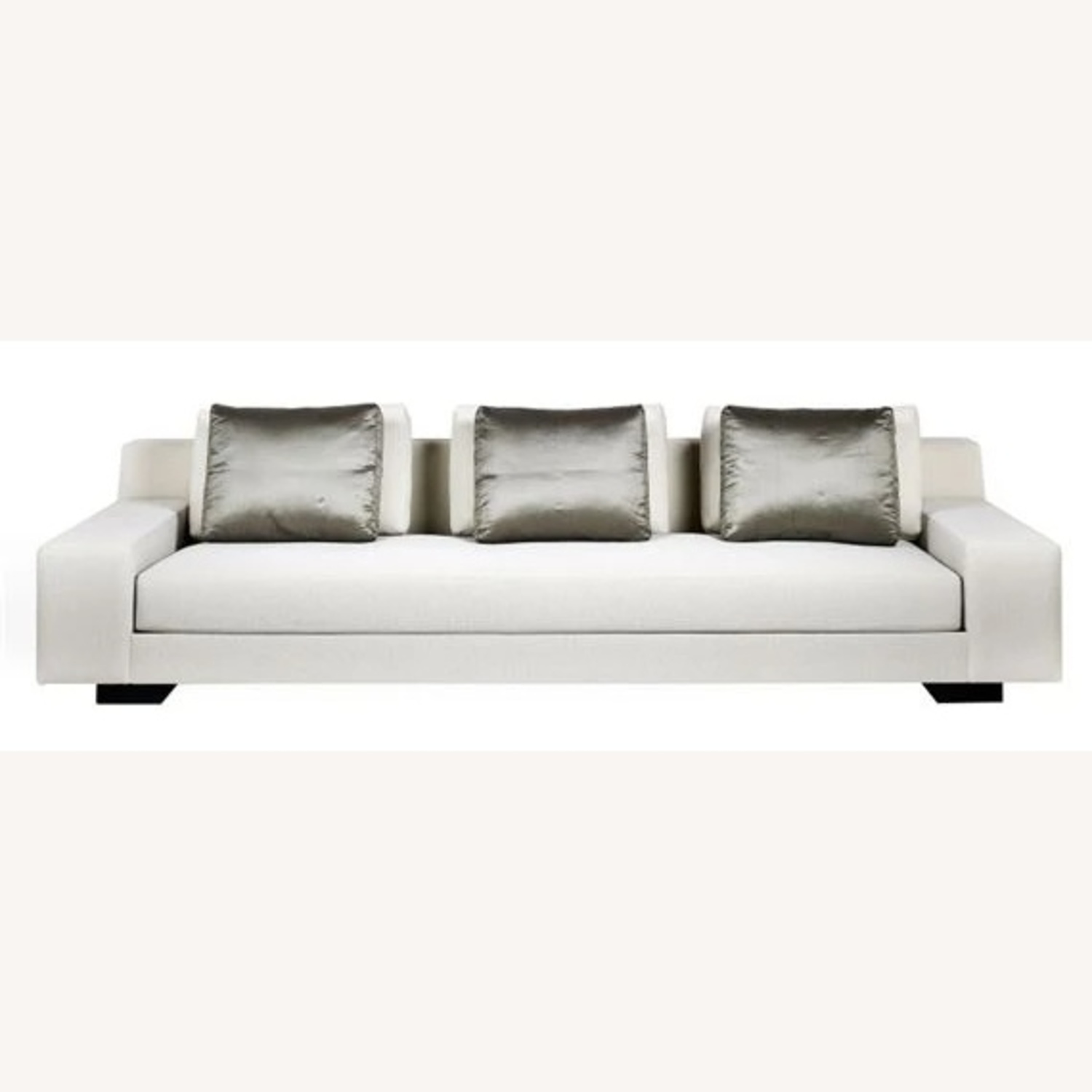 White Fabric 3+ Seater Sofa - image-5