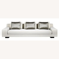 White Fabric 3+ Seater Sofa