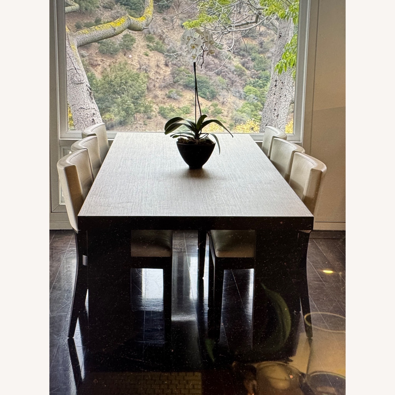 Dark Brown Wood Dining Table - image-2