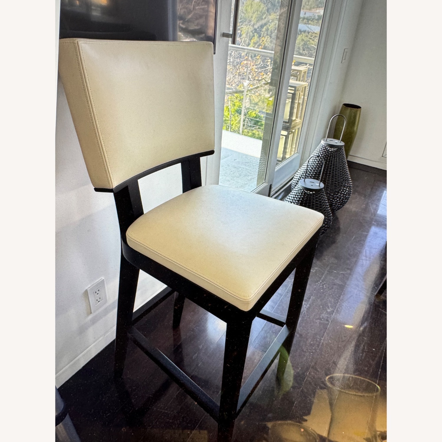 Vintage/Antique White Leather Stools - image-2