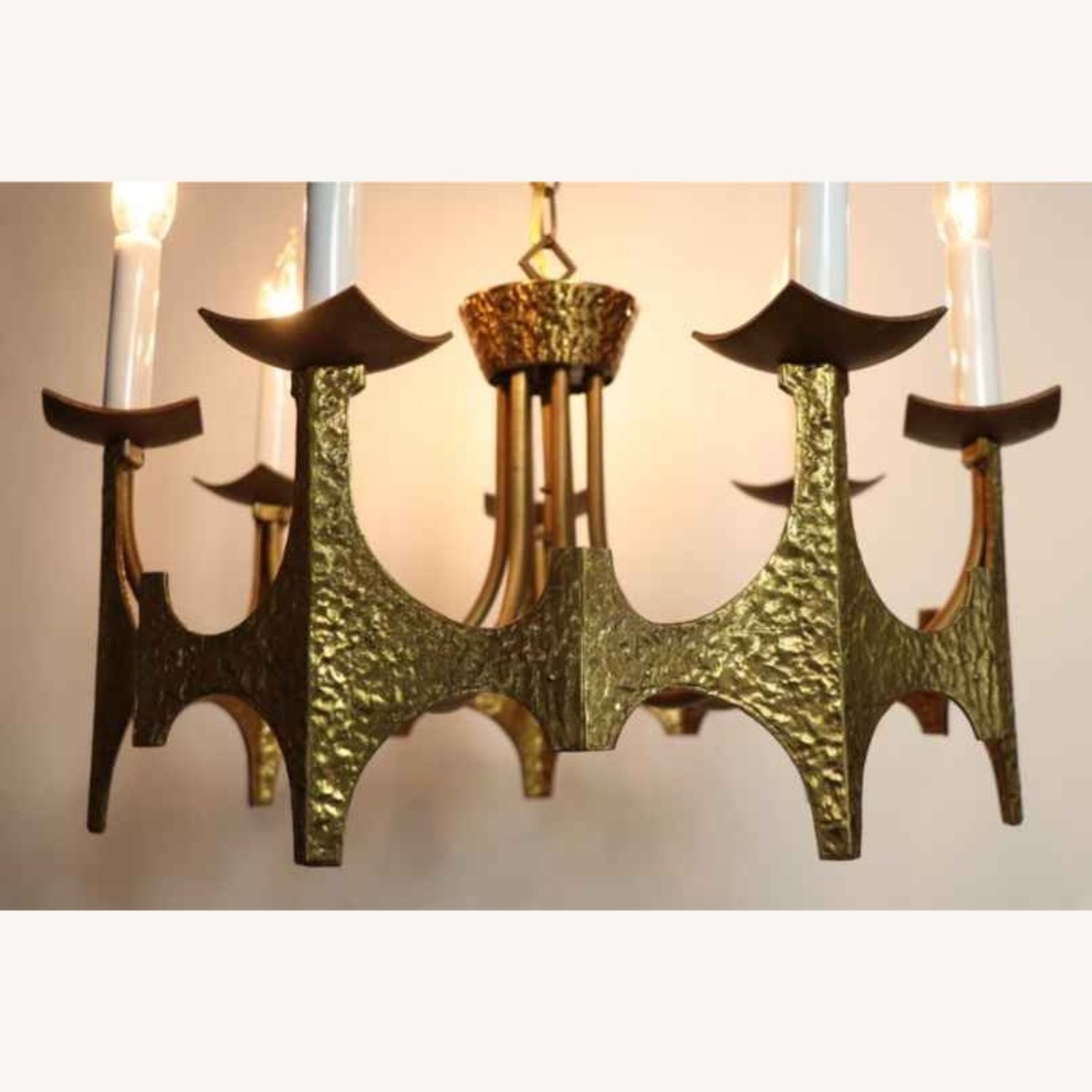 MCM Vintage Brutalist Chandelier by Moe Bridges - image-4