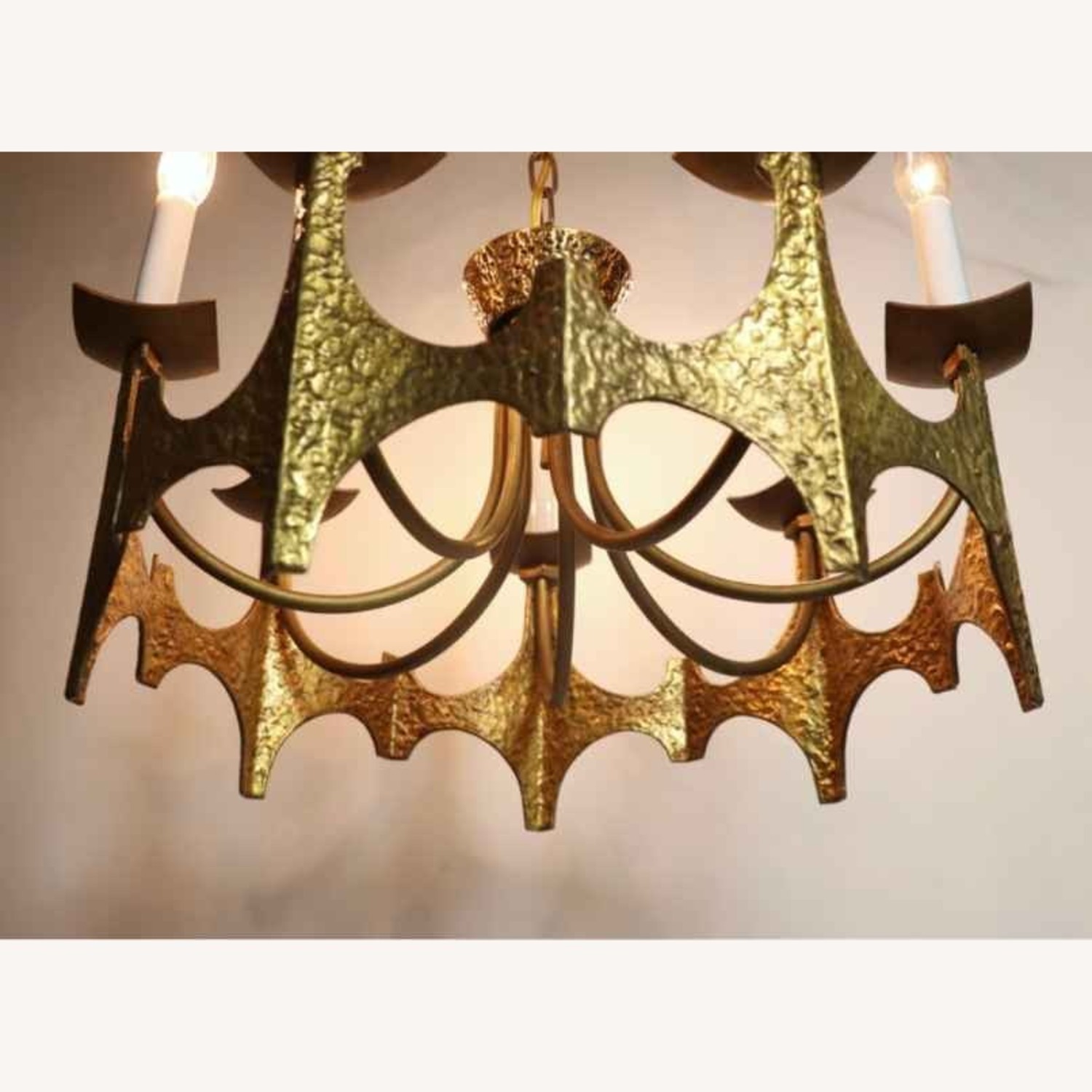 MCM Vintage Brutalist Chandelier by Moe Bridges - image-3