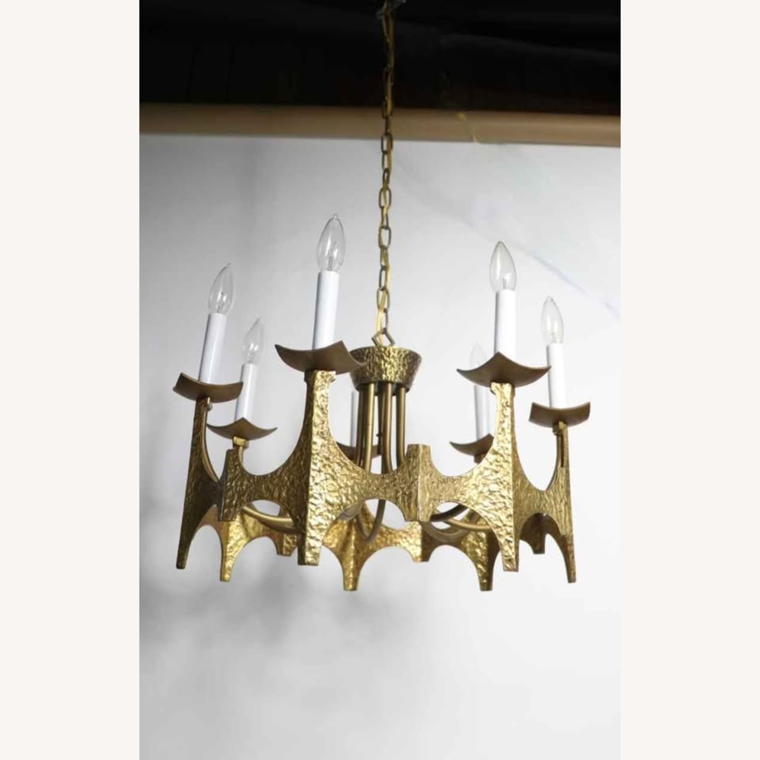 MCM Vintage Brutalist Chandelier by Moe Bridges - image-2