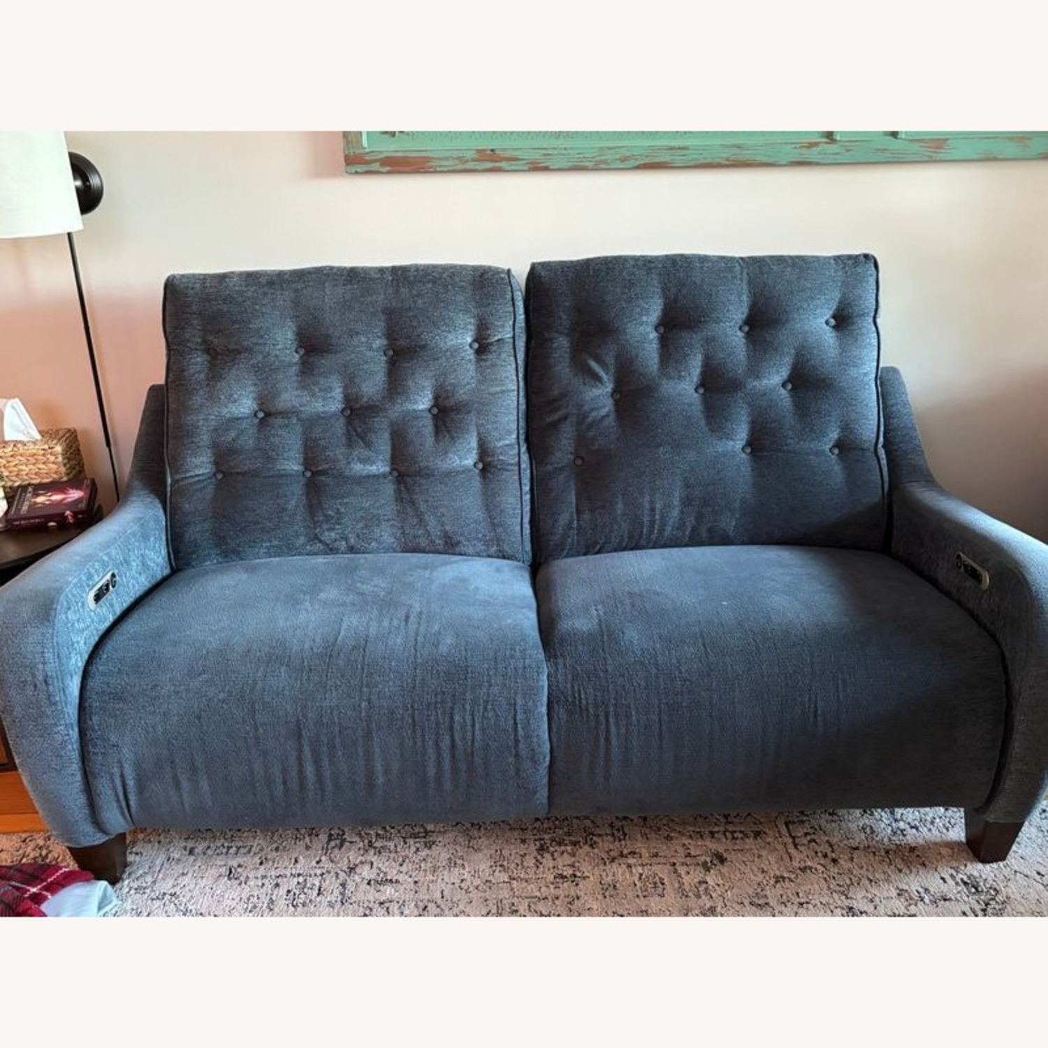 Parker House Chelsea Power Loveseat in Willow Blue - image-5
