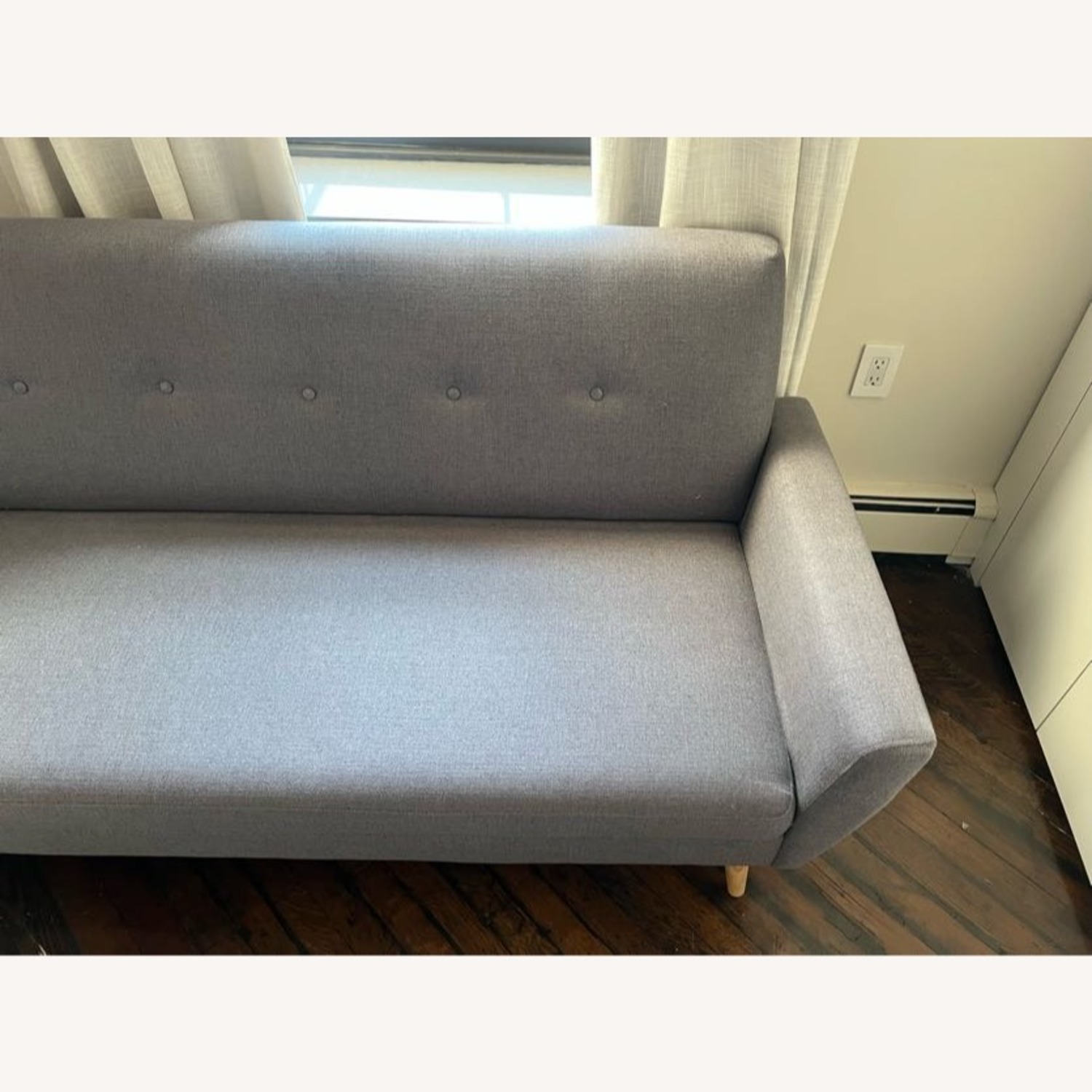 Mid-century Modern Tufted Fabric Upholstered Sofa - image-4