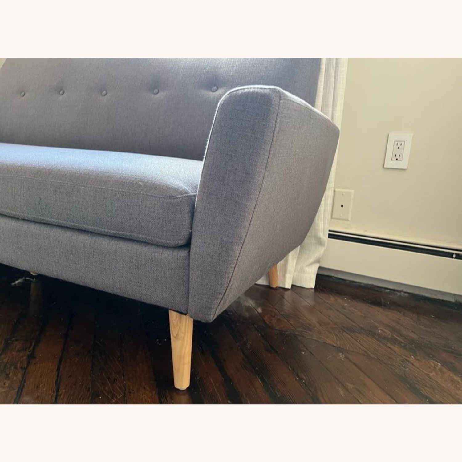 Mid-century Modern Tufted Fabric Upholstered Sofa - image-2