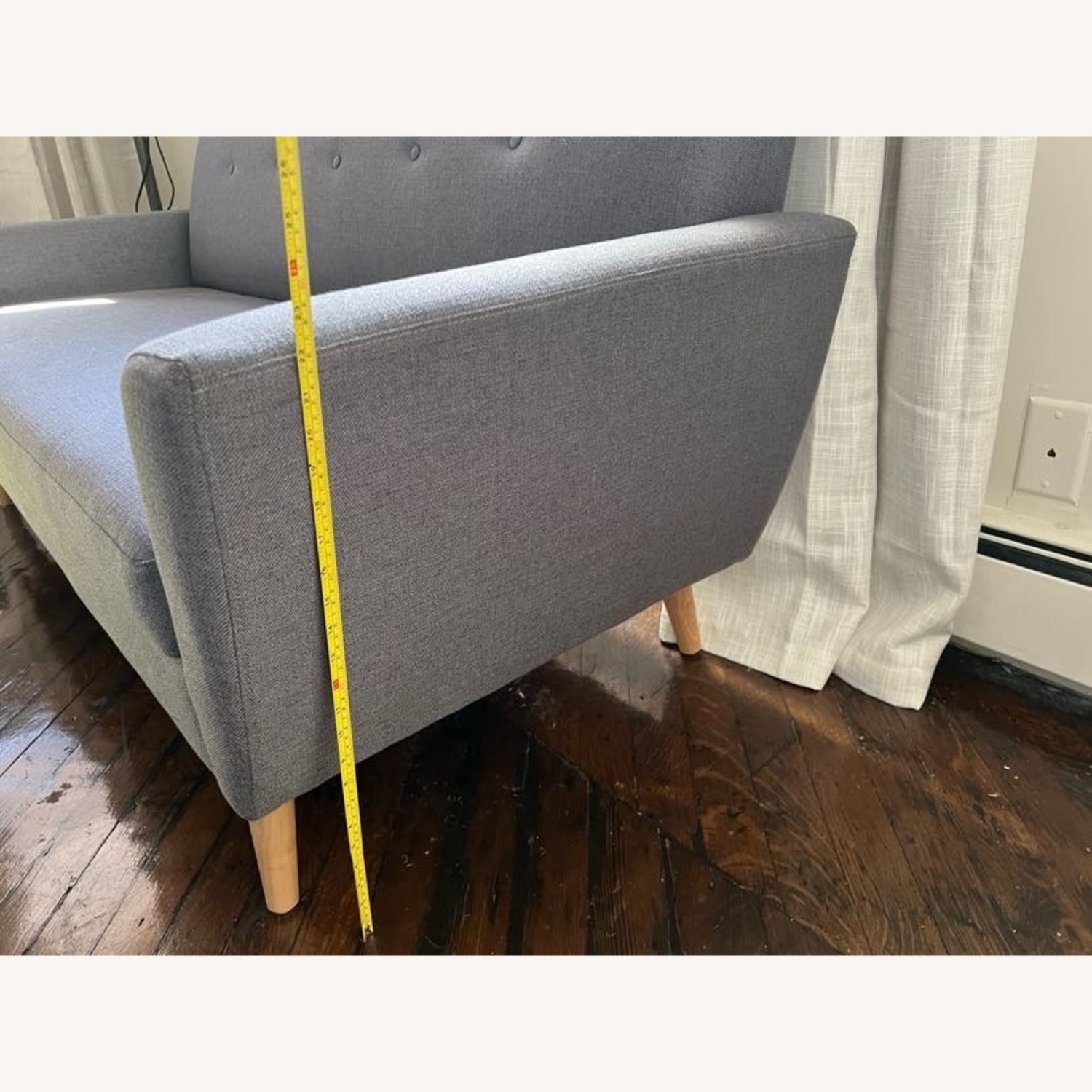 Mid-century Modern Tufted Fabric Upholstered Sofa - image-6