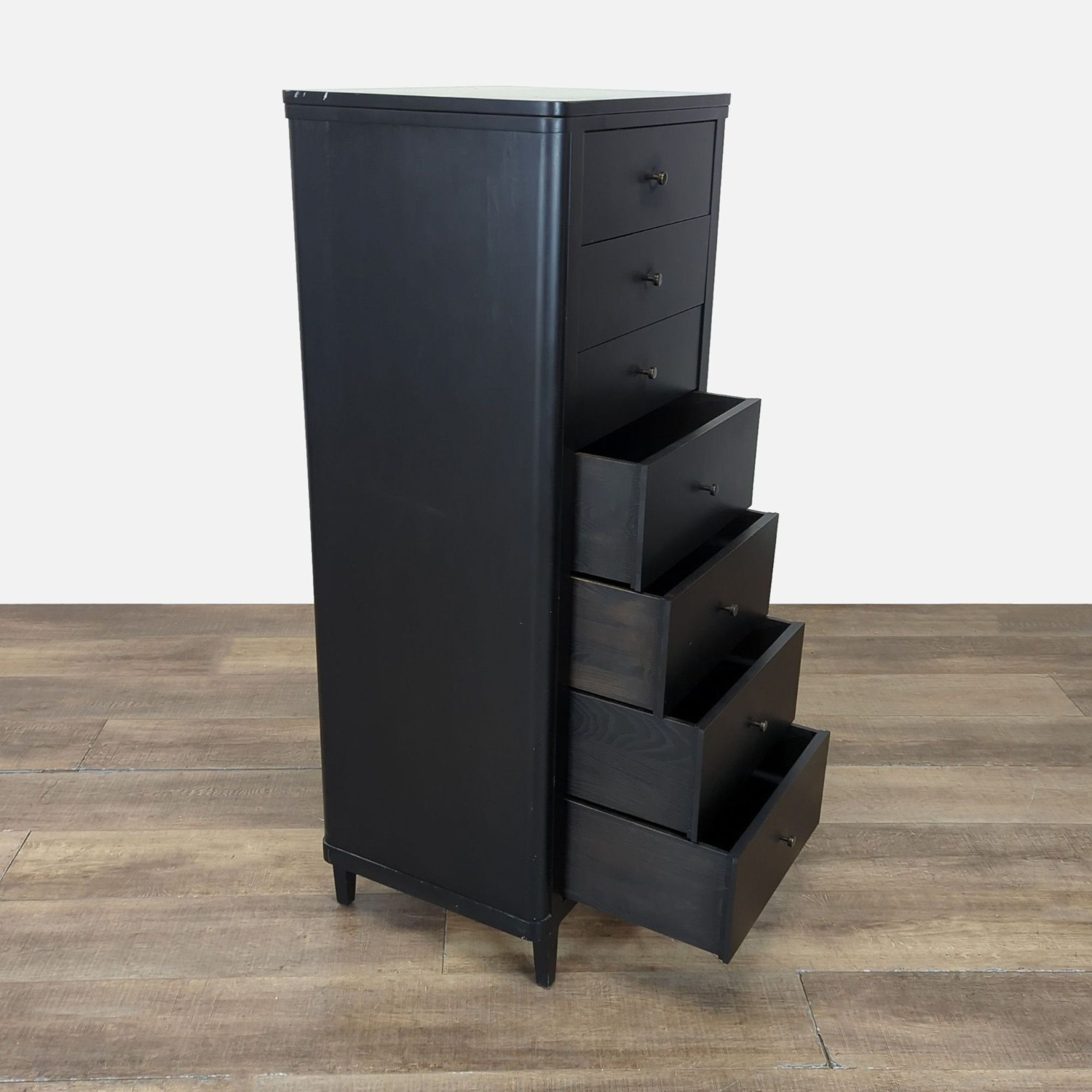 Crate and Barrel Tall Black 7-Drawer Chest - image-2