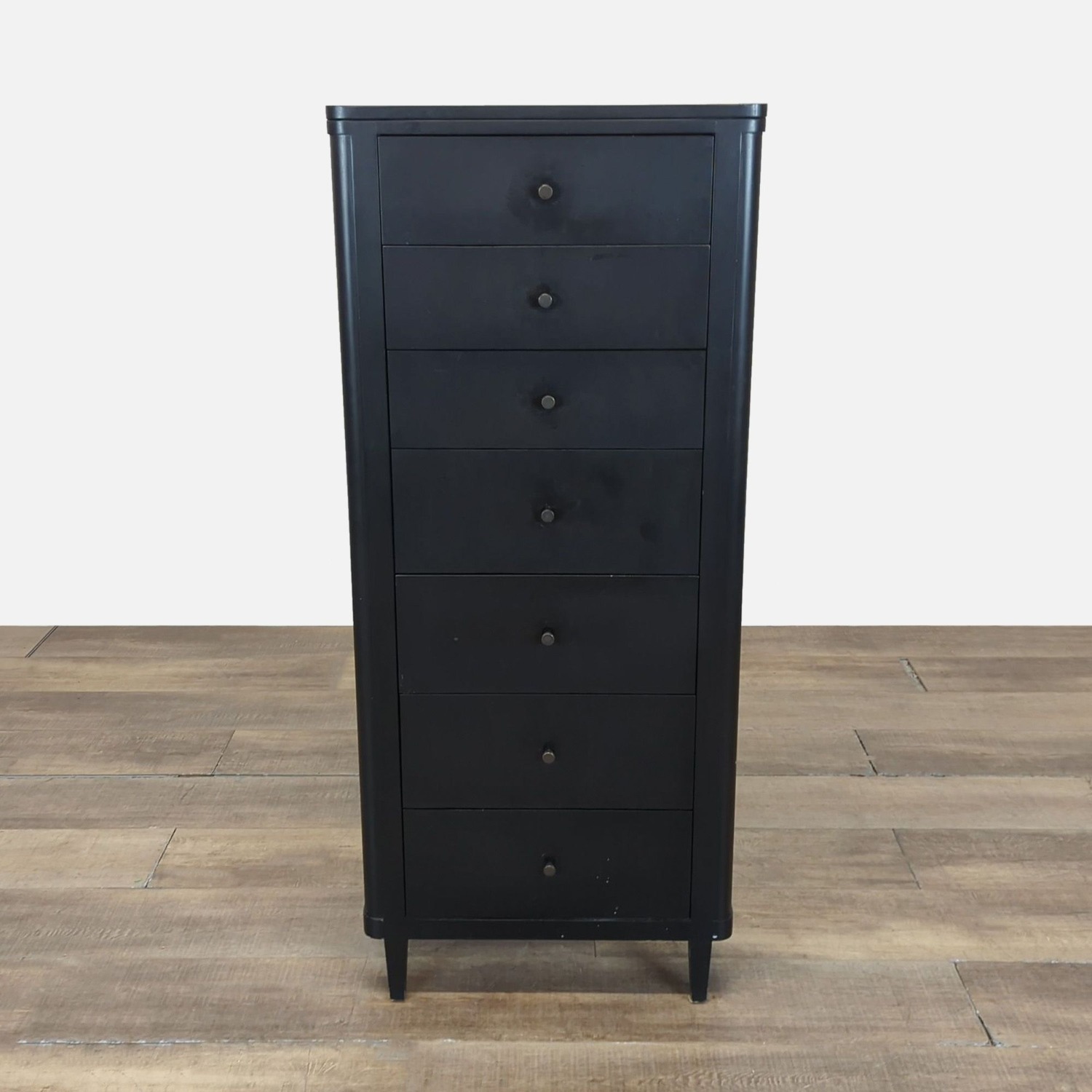 Crate and Barrel Tall Black 7-Drawer Chest - image-0