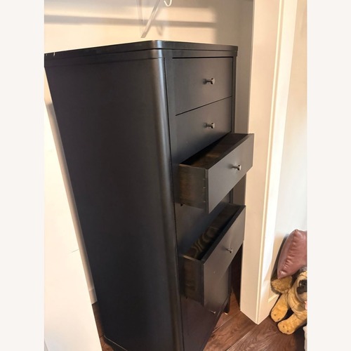 Used Crate and Barrel Tall Black 7-Drawer Chest for sale on AptDeco