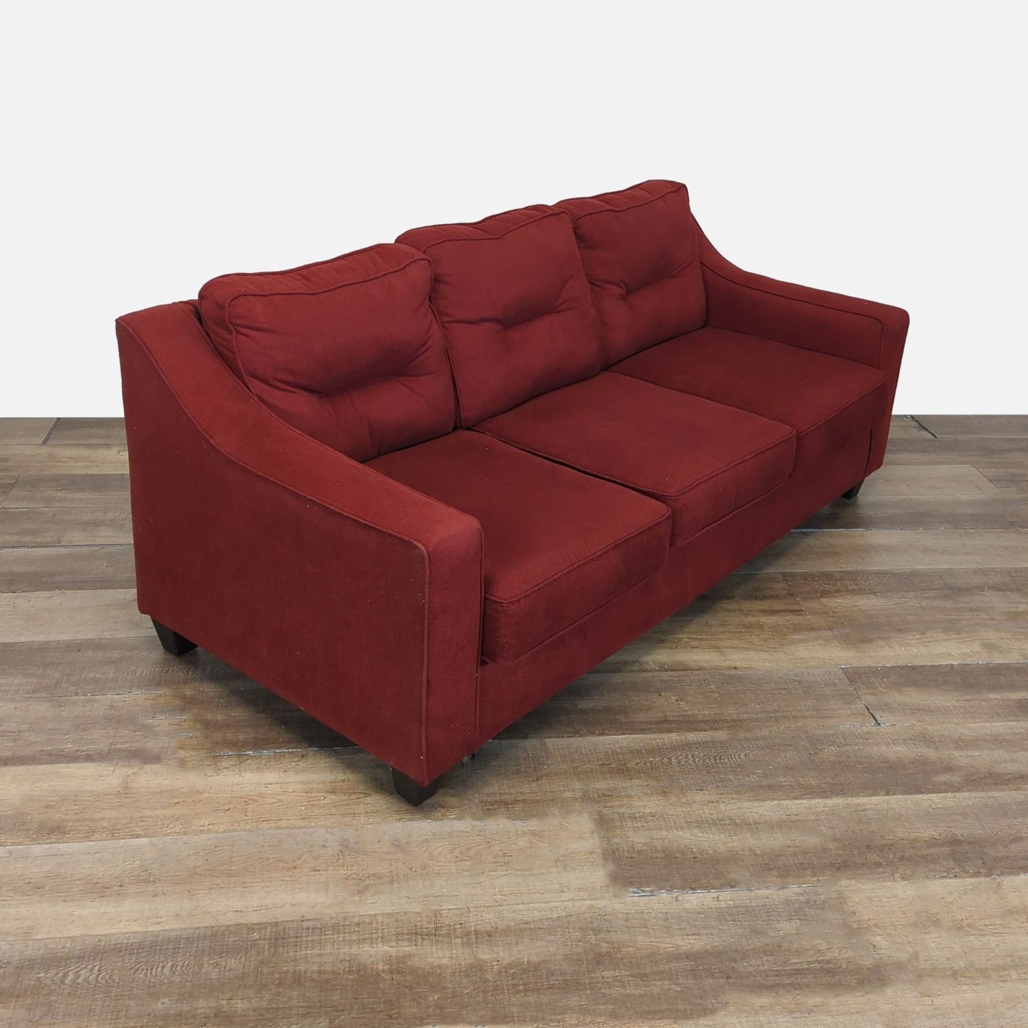 Modern Dark Red 3 Seat Sofa - image-2