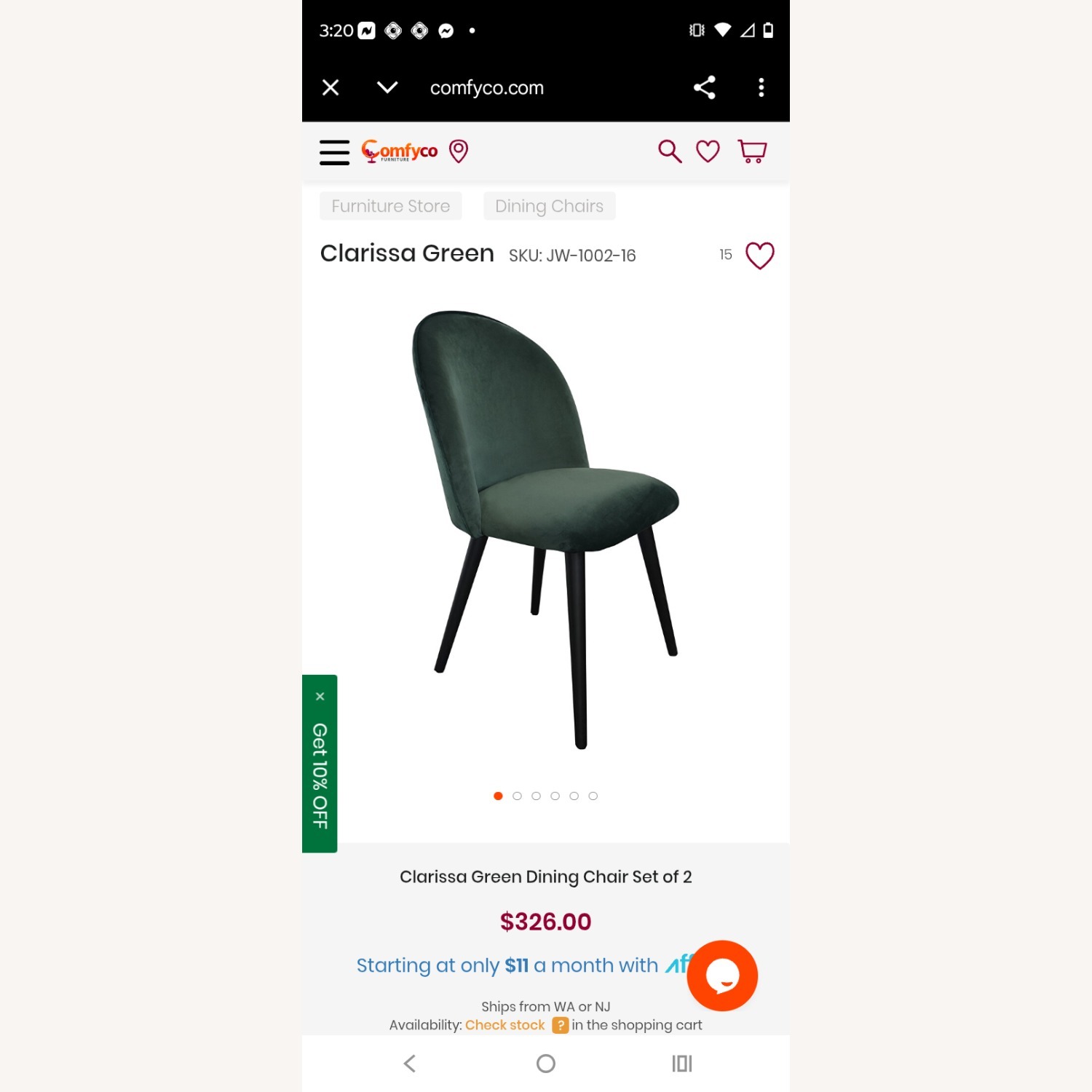 Moe Collection Green Office Chairs  - image-2