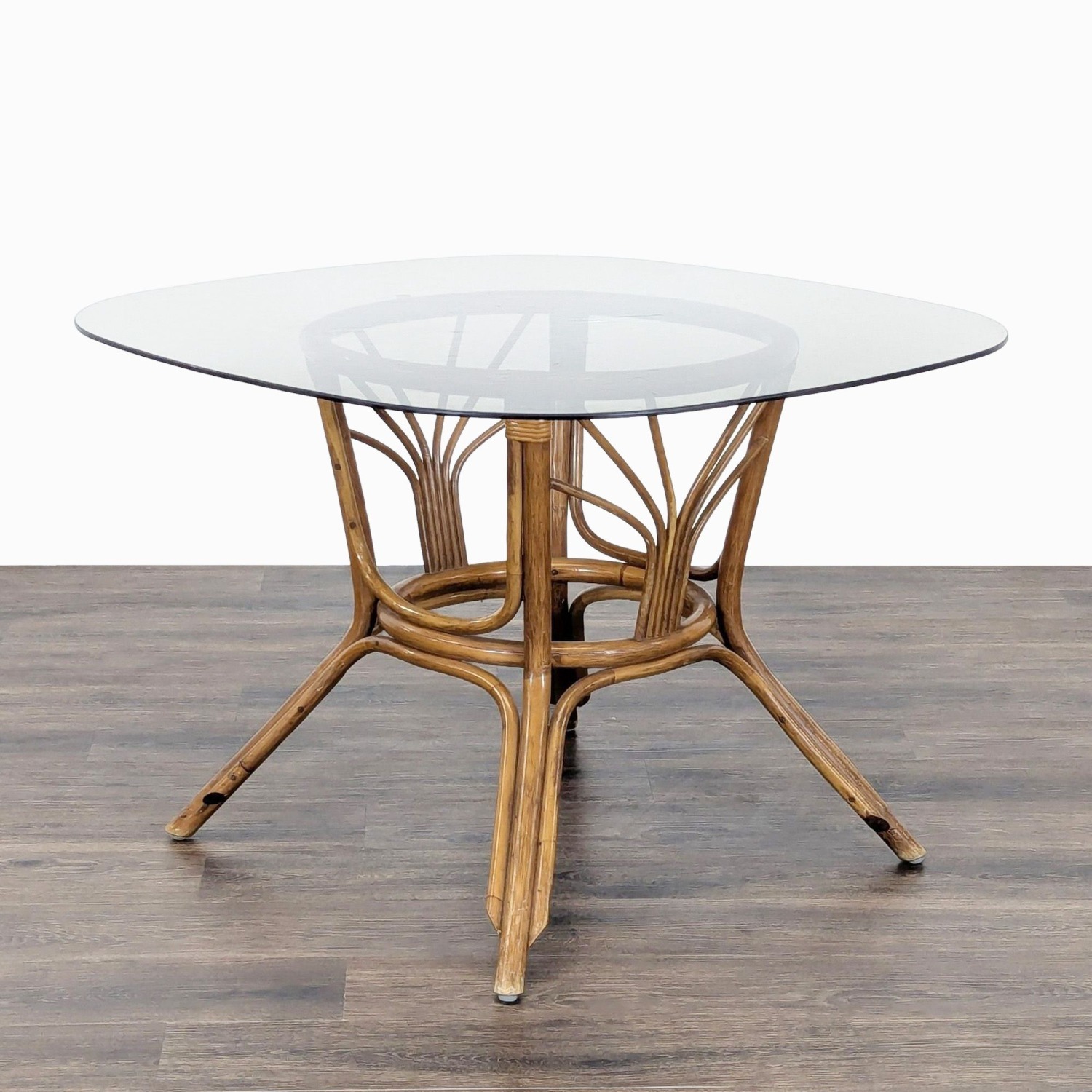 4-Seater Rattan Dining Set with Glass Table  - image-2