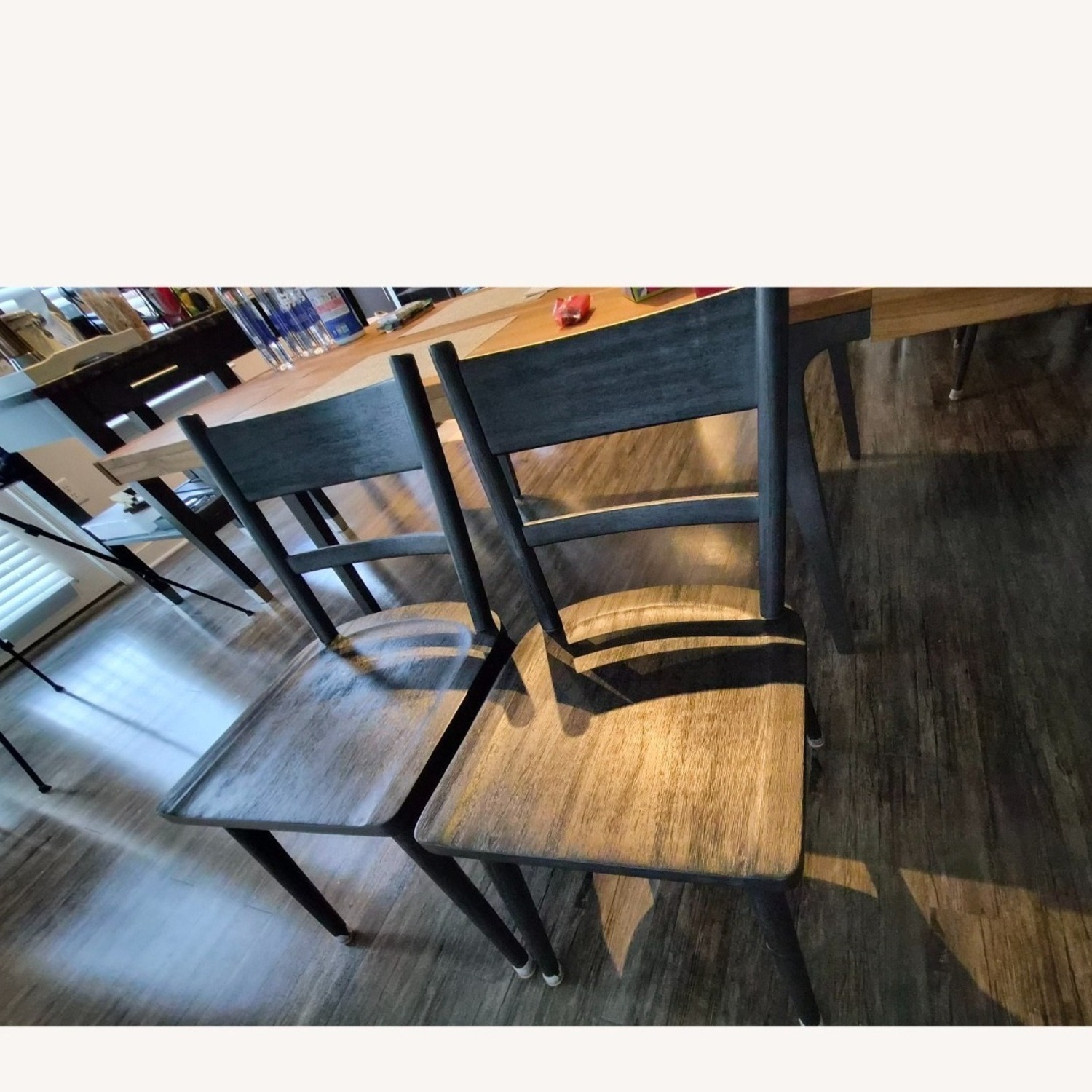 Crate & Barrel Arno Black Dining Chairs - image-2