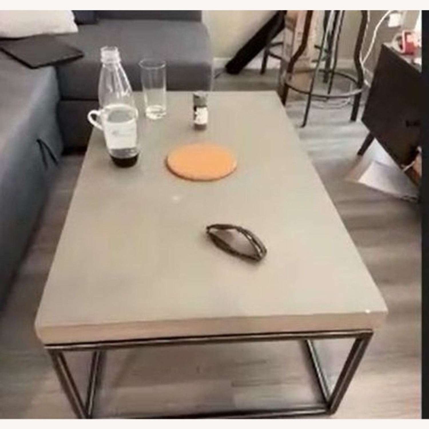 Structube Faux Stone Top Coffee Table on Metal - image-1