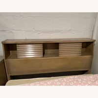 Vintage/Antique Light Gray Wood Headboard