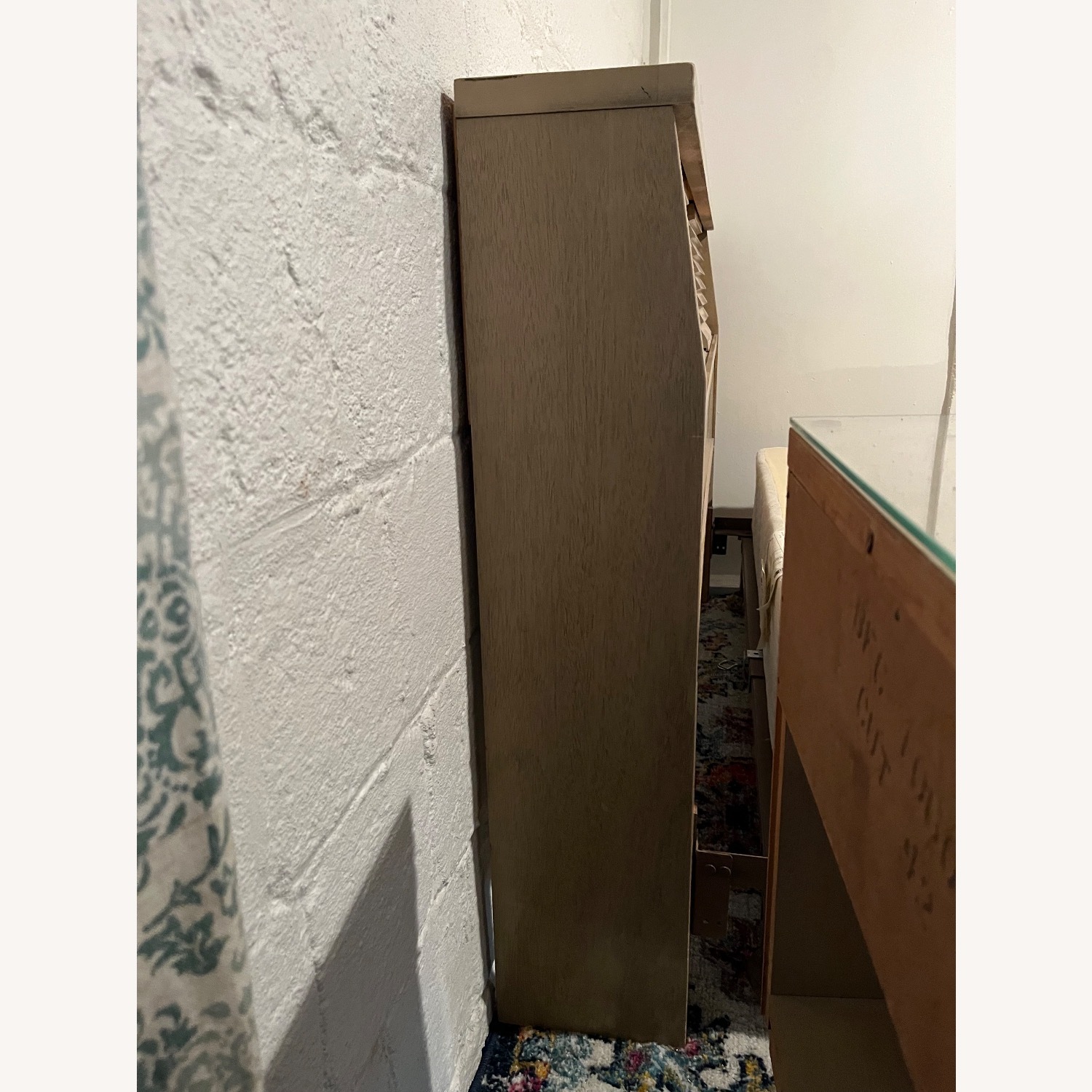 Vintage/Antique Light Gray Wood Headboard - image-2