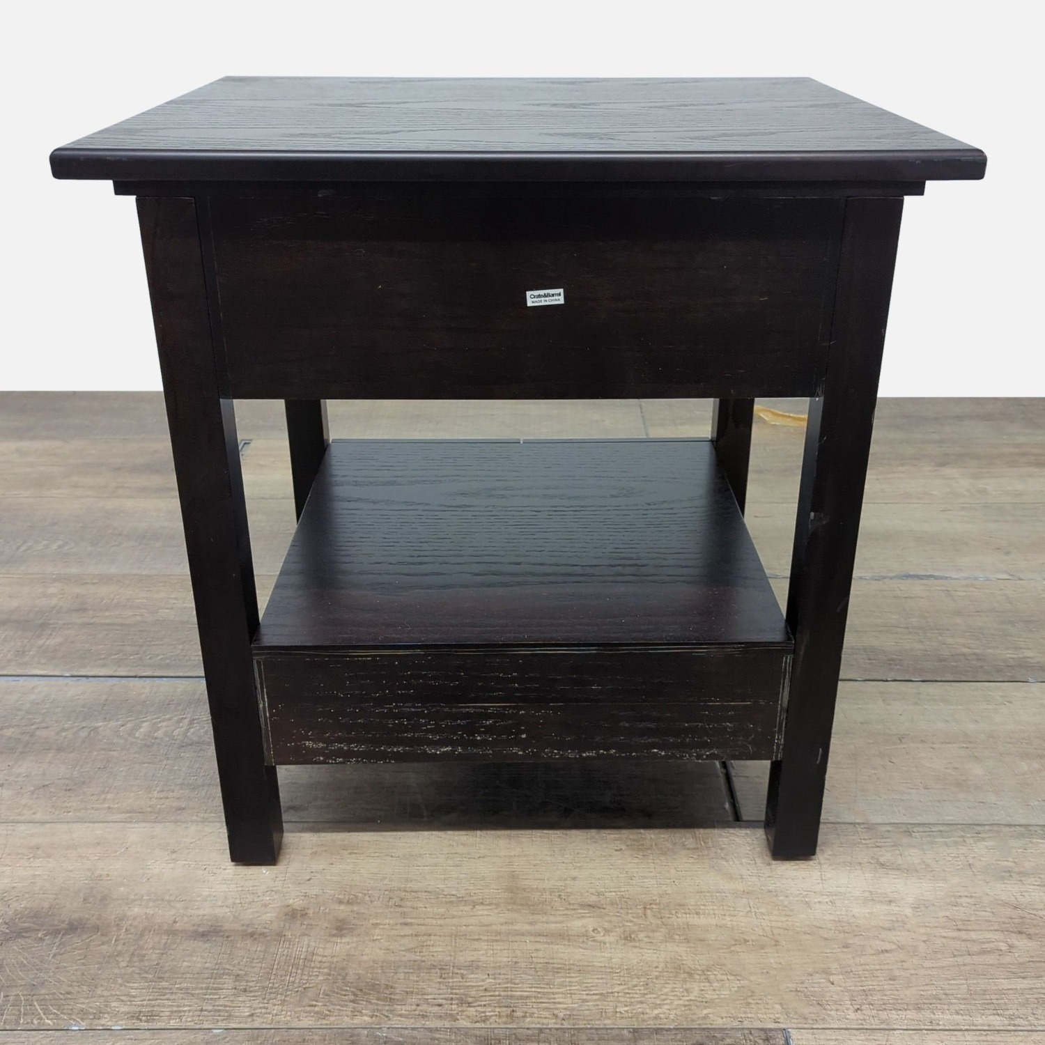 Crate & Barrel End Table with Drawer,Pull-OutShelf - image-4