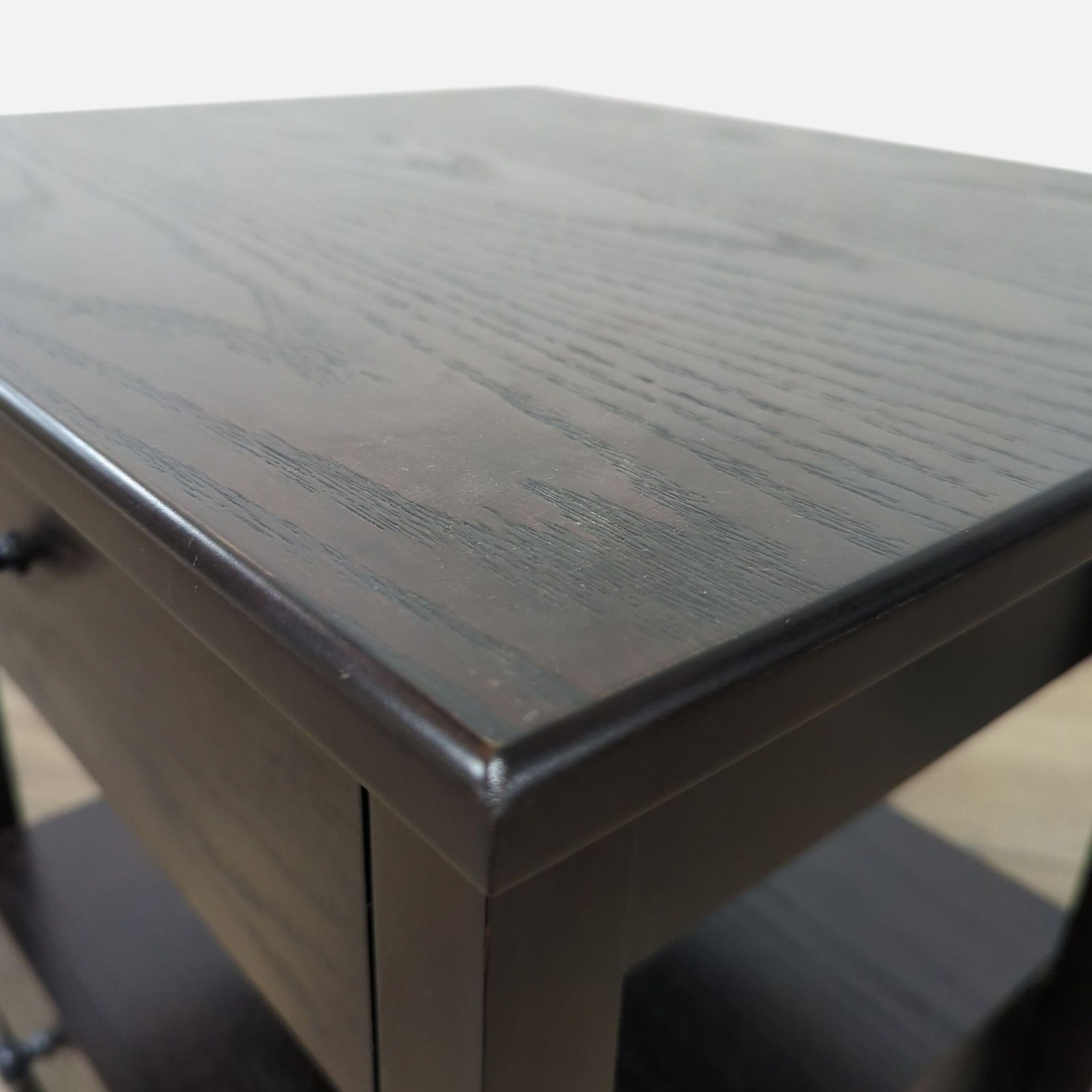 Crate & Barrel End Table with Drawer,Pull-OutShelf - image-3