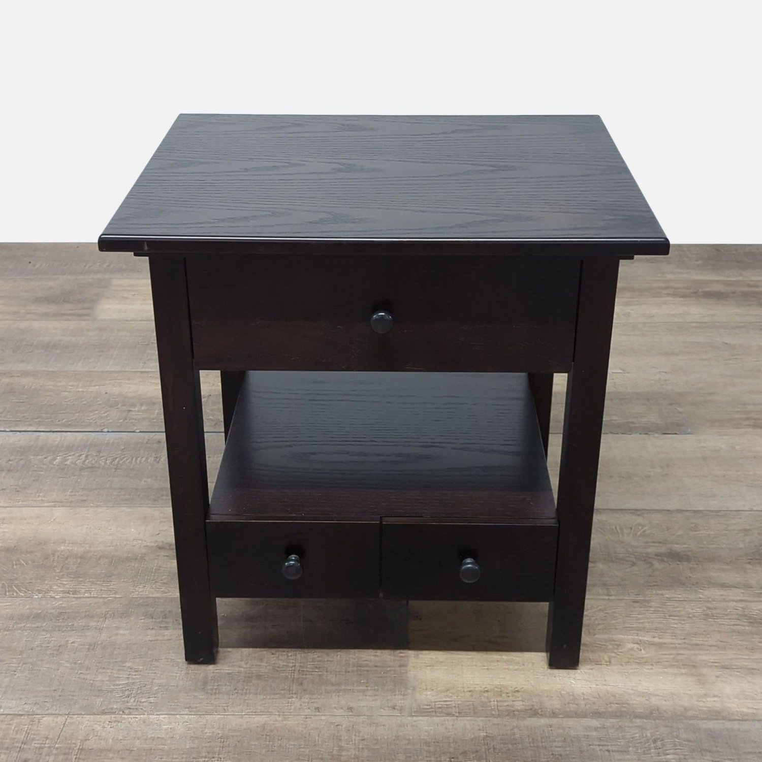 Crate & Barrel End Table with Drawer,Pull-OutShelf - image-2