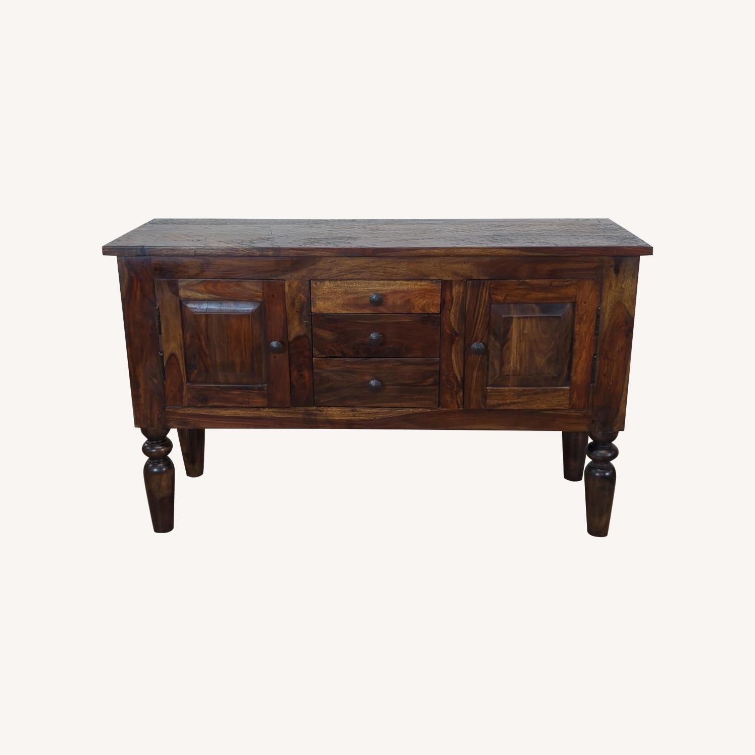 Crate & Barrel Wood Sideboard with Three Drawers - image-0