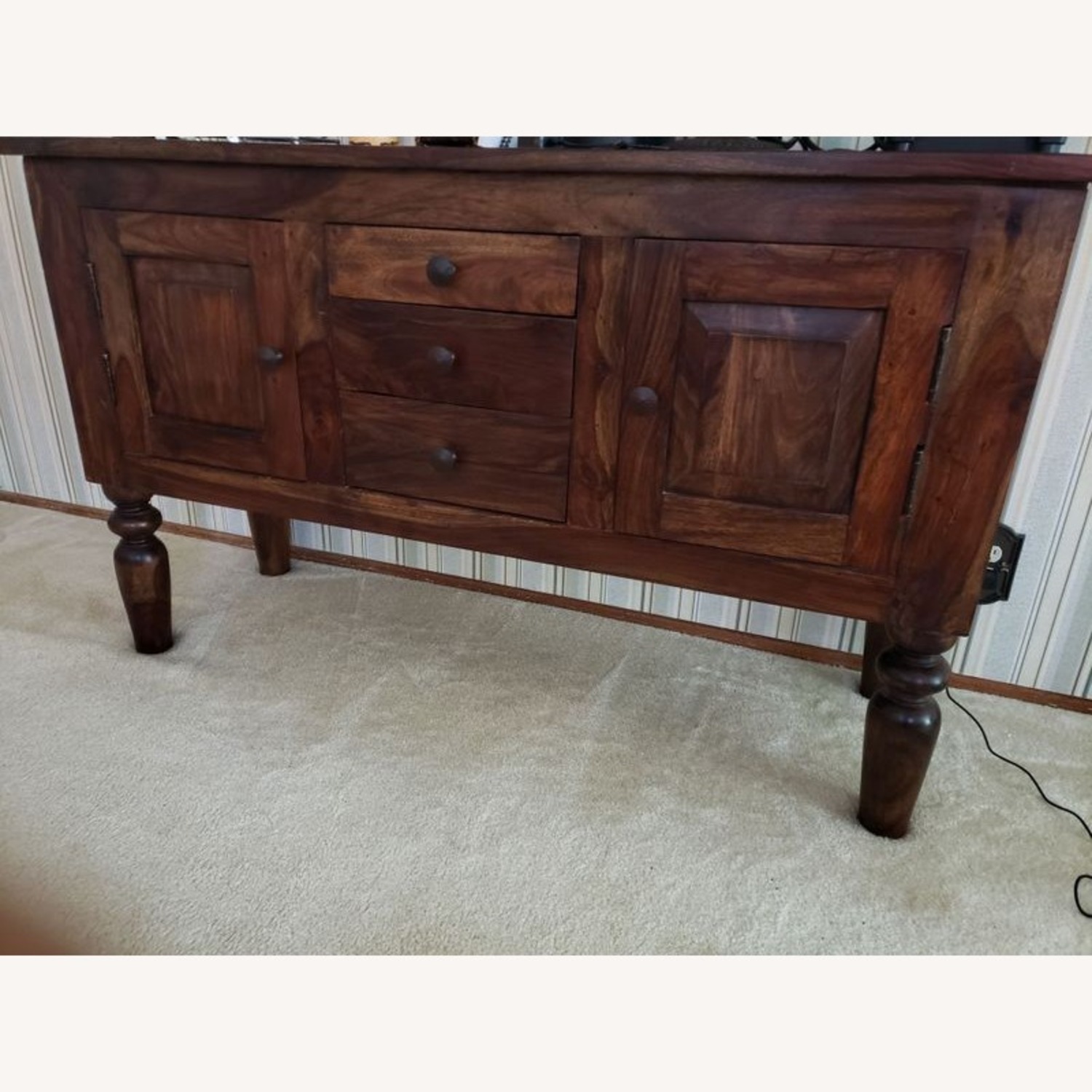 Crate & Barrel Wood Sideboard with Three Drawers - image-7