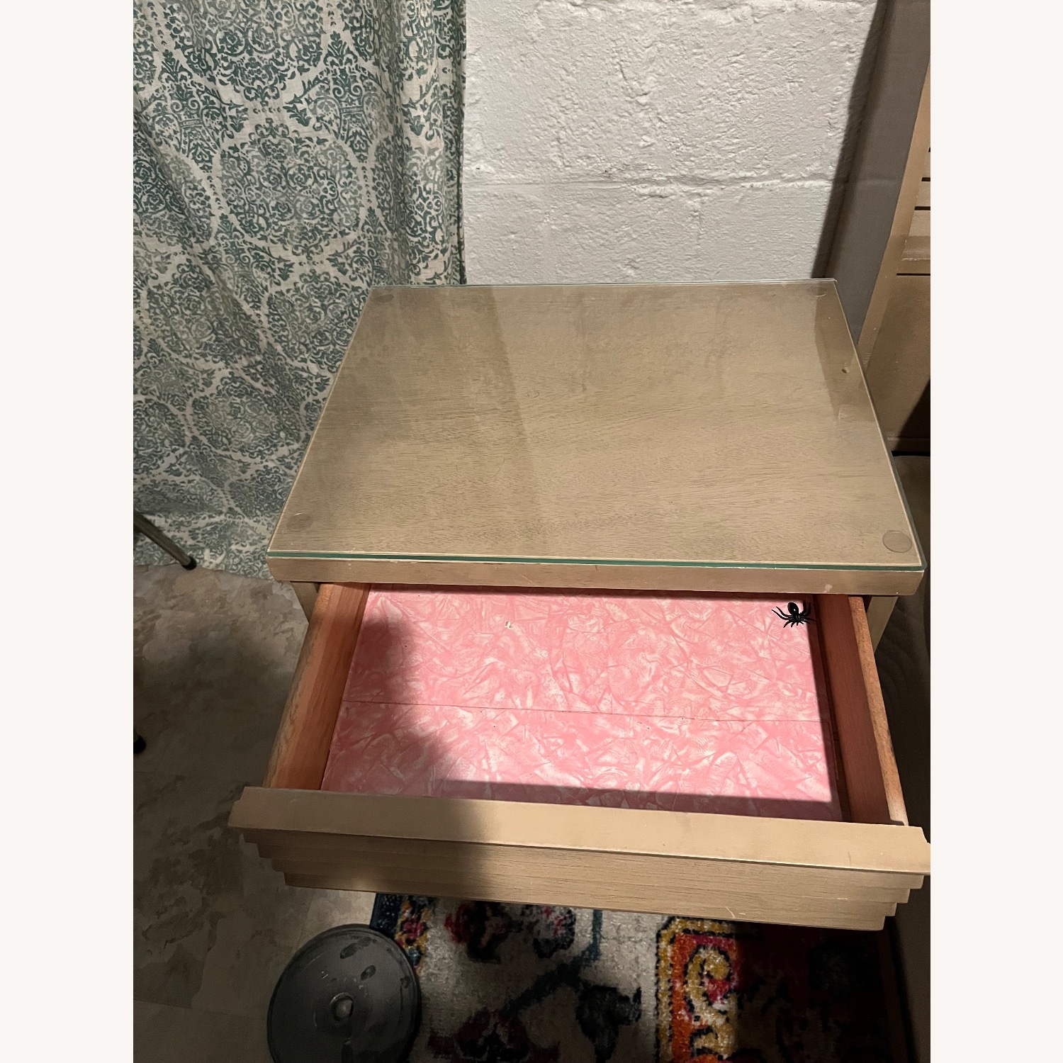 Light Gray Wood Nightstand - image-2