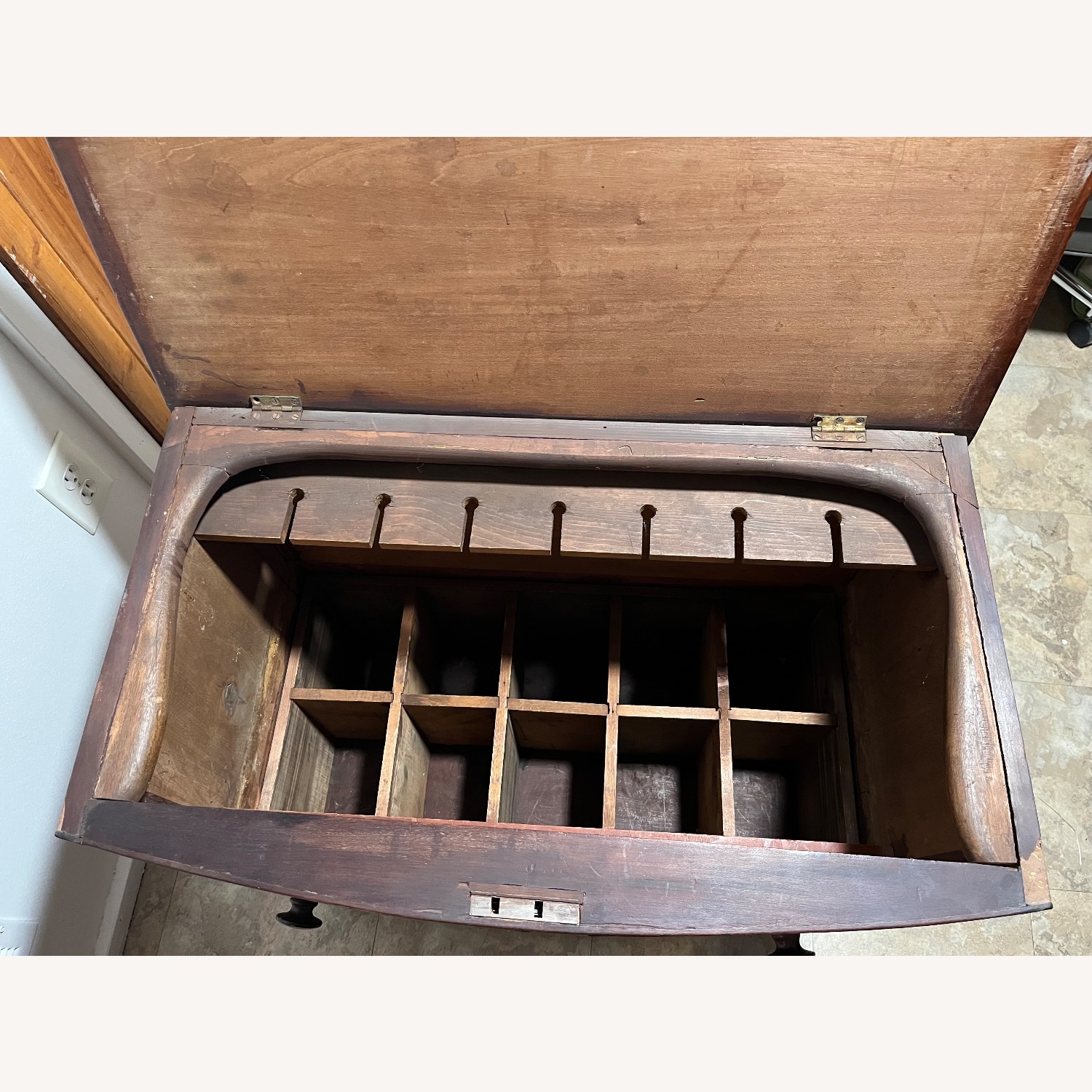 Vintage/Antique Dark Brown Wood Chest - image-2