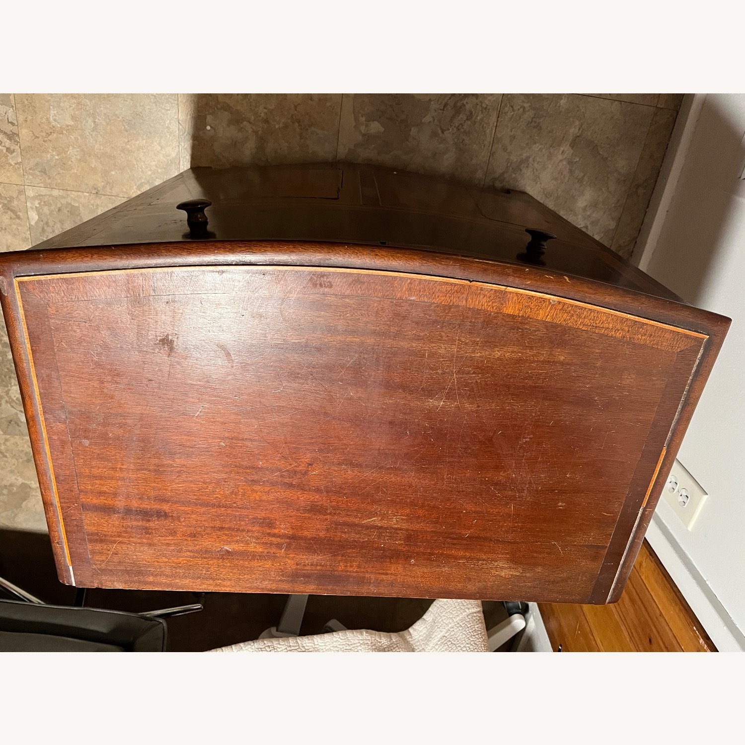 Vintage/Antique Dark Brown Wood Chest - image-3