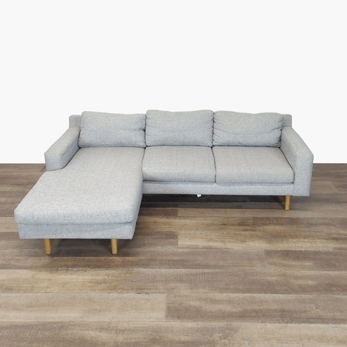 Used Modern Light Gray Sectional Sofa with Chaise	 for sale on AptDeco