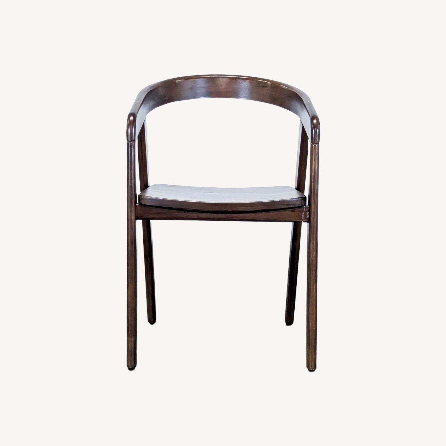 Set of Four Wood Dining Chairs with Curved Back - image-0