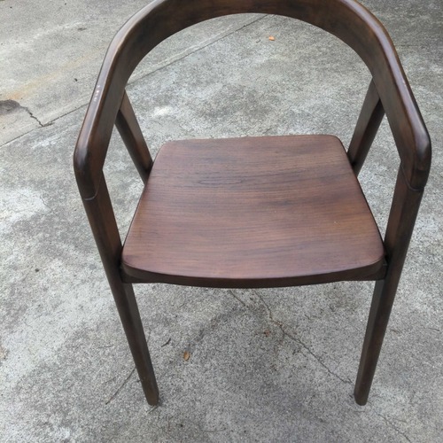 Used Set of Four Wood Dining Chairs with Curved Back	 for sale on AptDeco