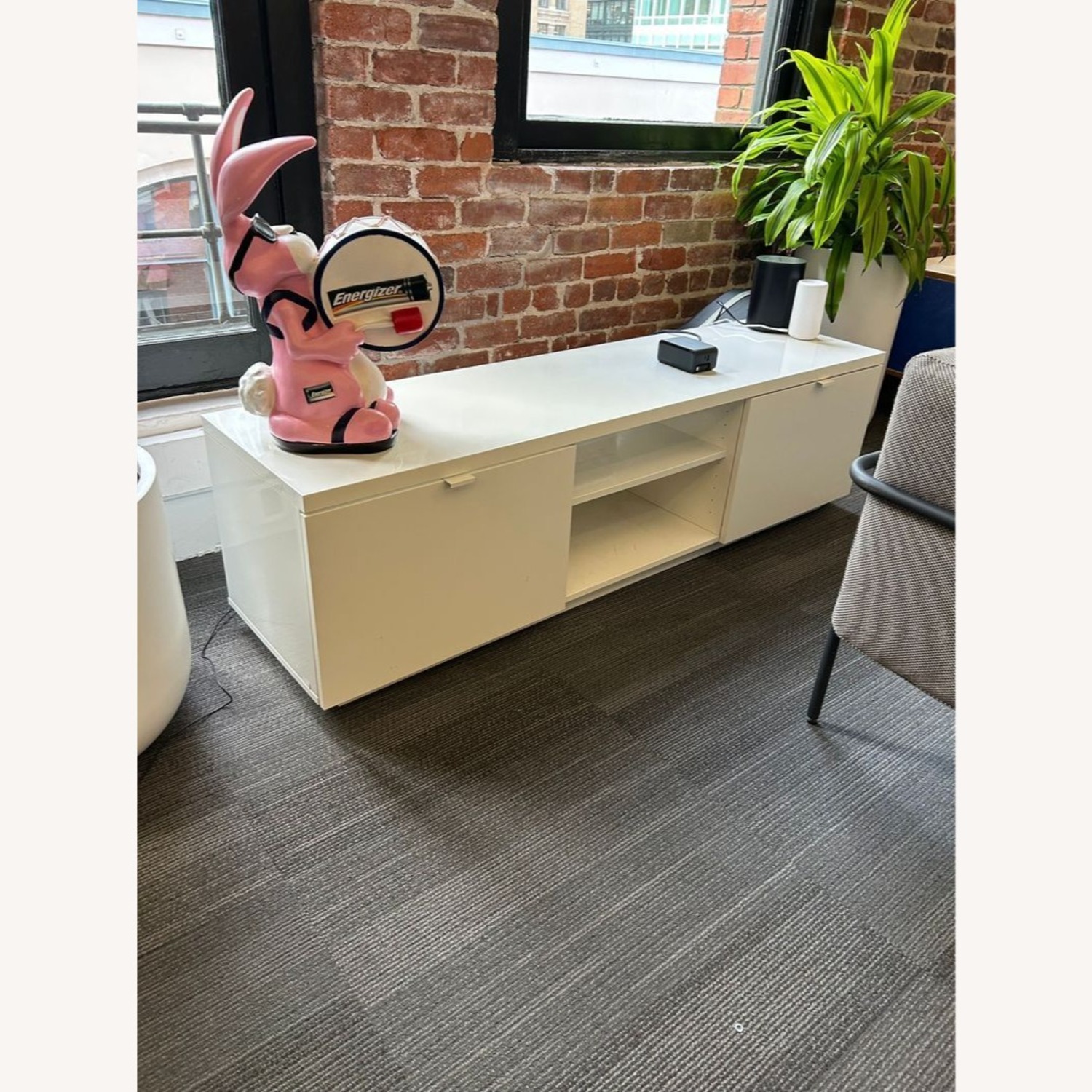 Two Drawer Media Console with Shelving	 - image-1