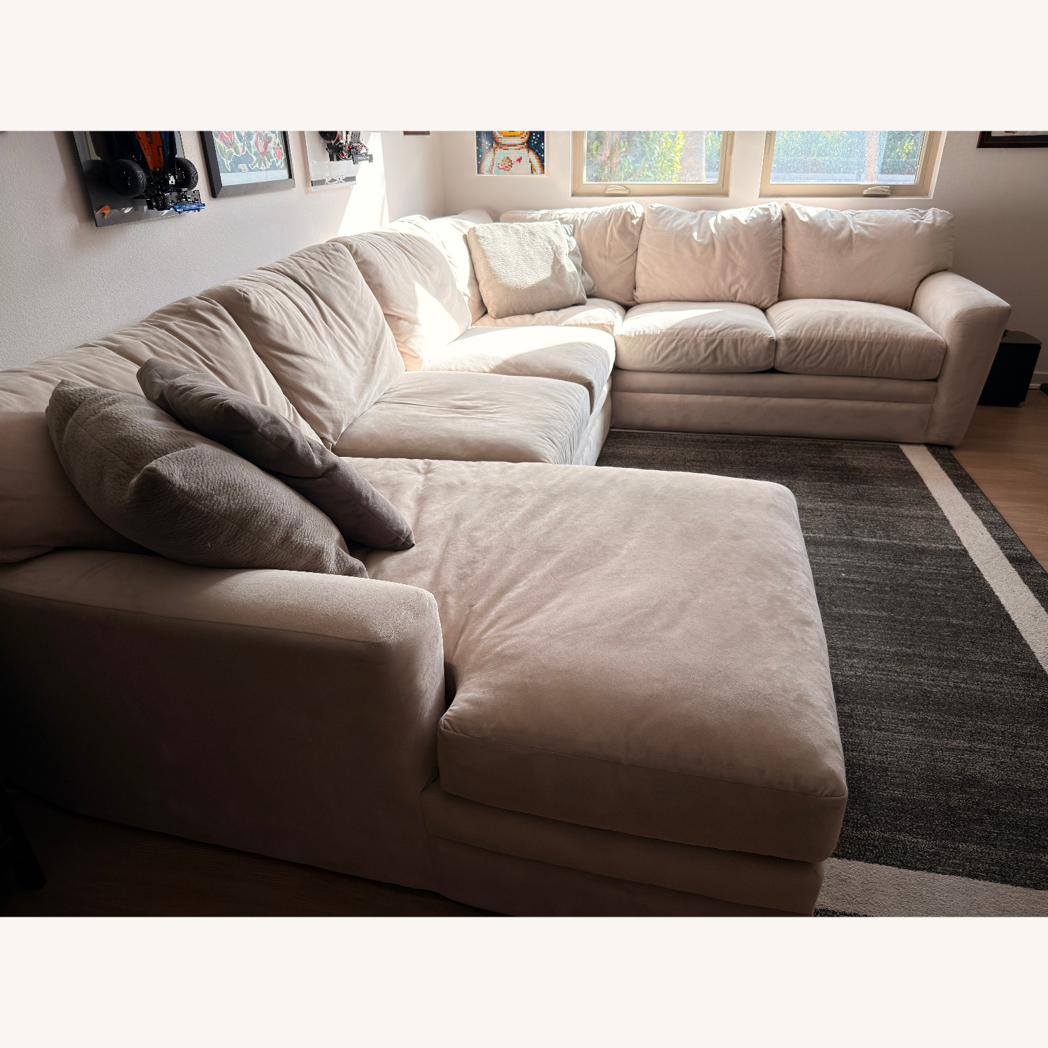 Natural Fabric 3+ Piece Sectional - image-1