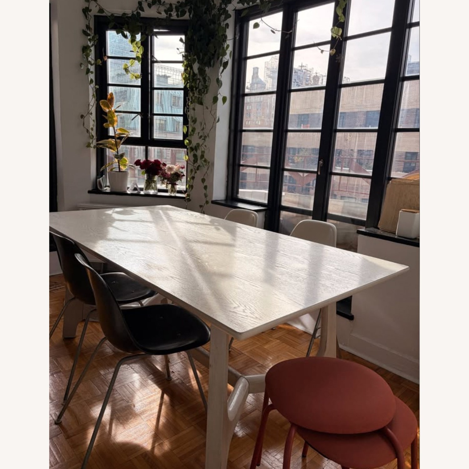 All Modern Burk White Wood Dining Table - image-1