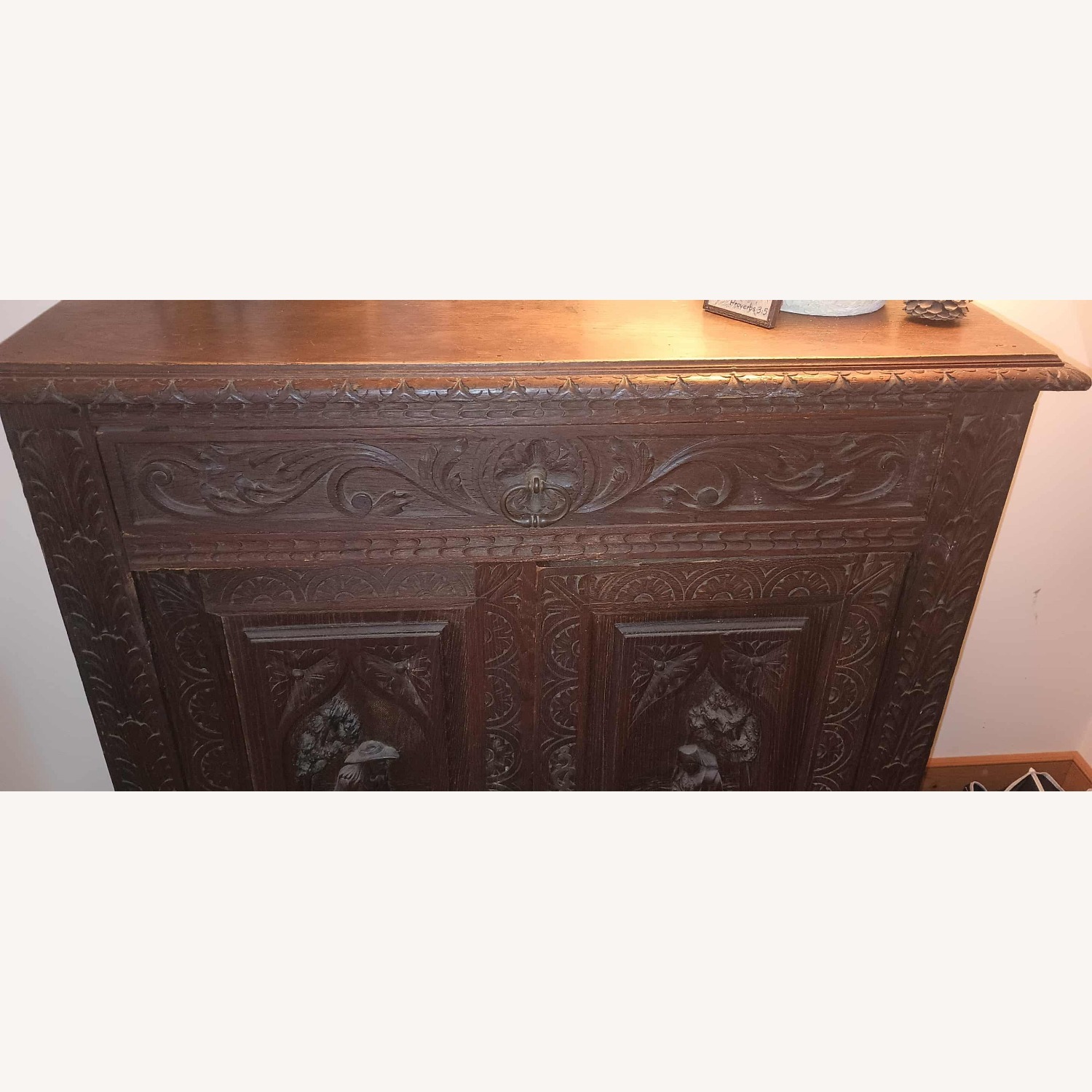 Dark Brown Wooden Brittany Cabinet c1890s - image-0