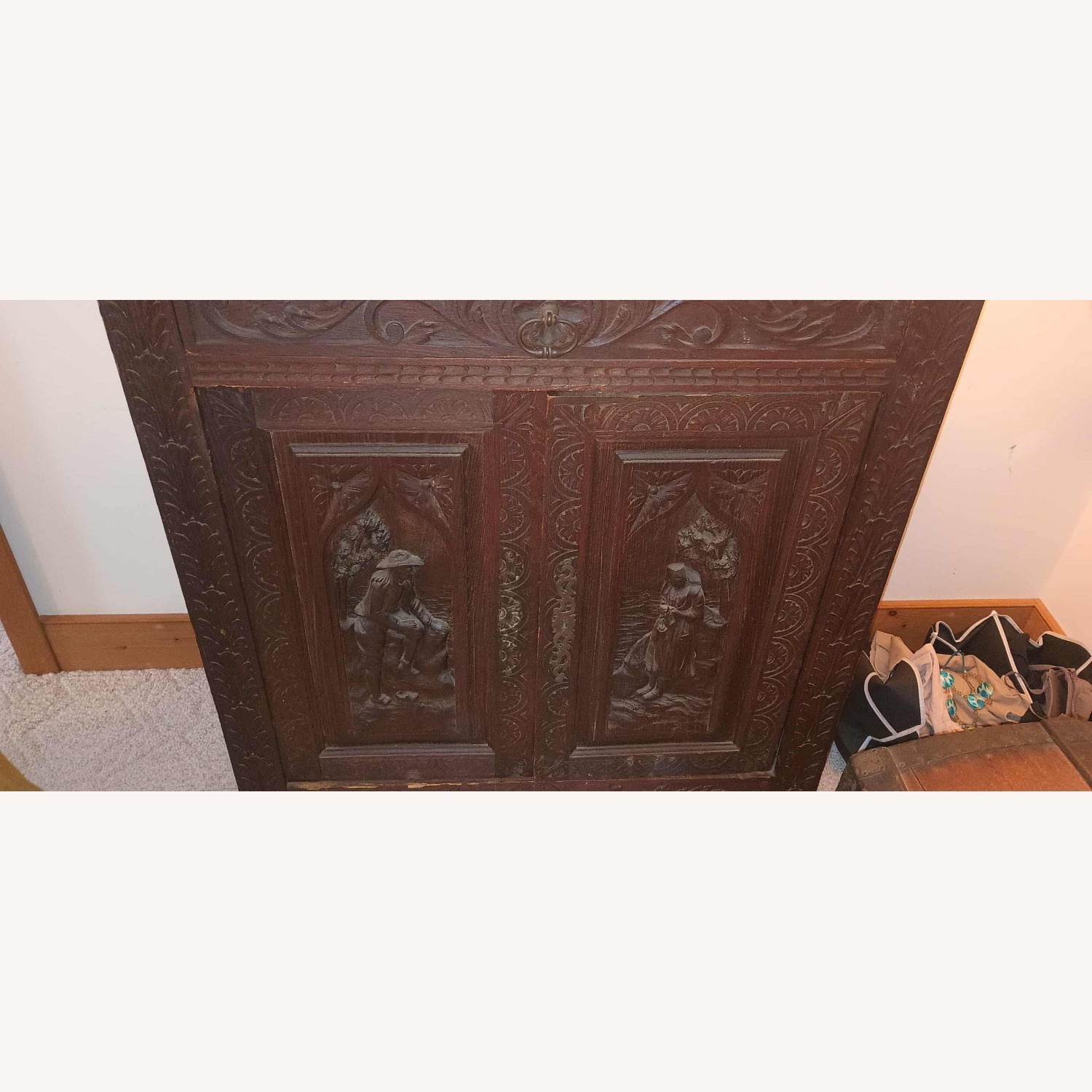 Dark Brown Wooden Brittany Cabinet c1890s - image-3