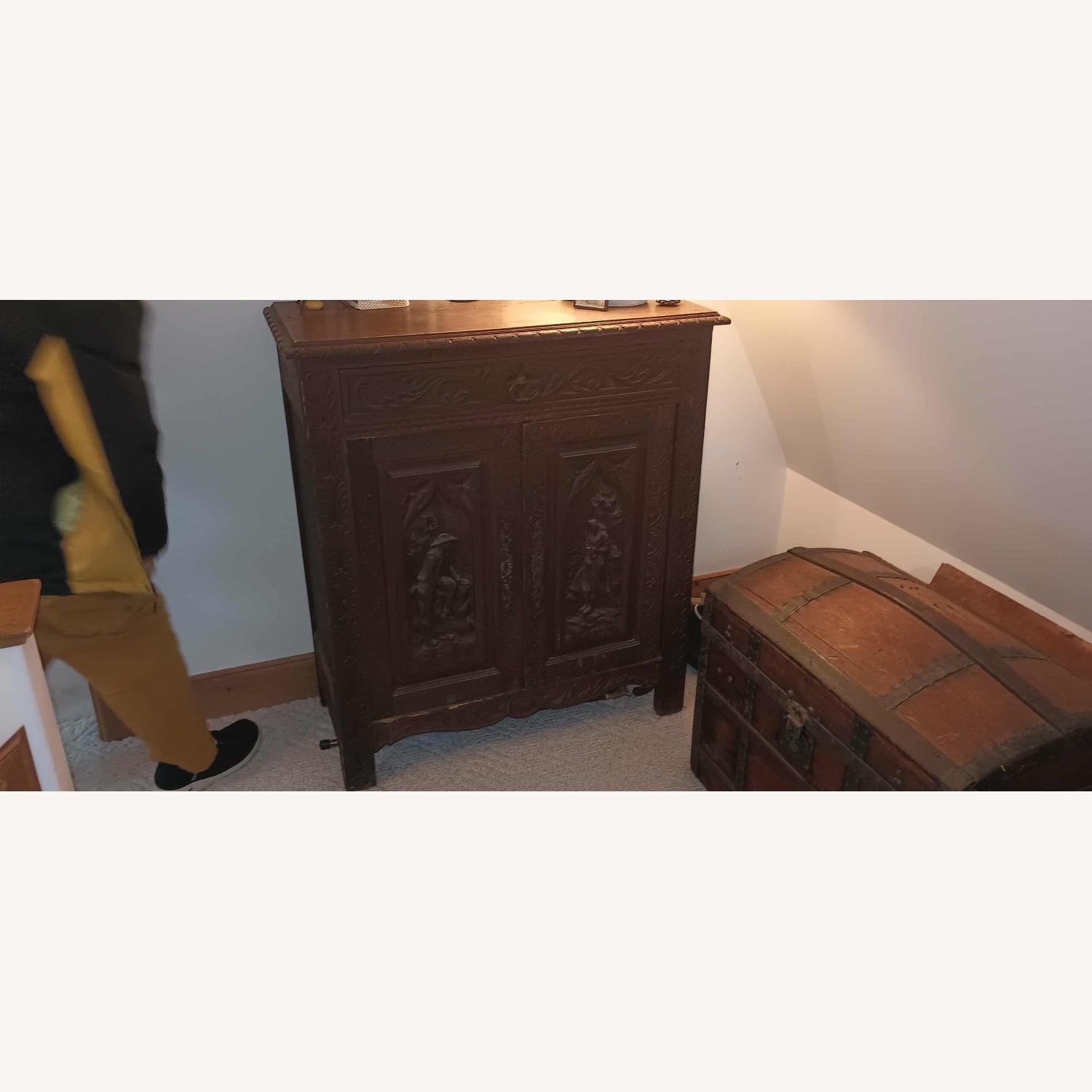 Dark Brown Wooden Brittany Cabinet c1890s - image-4