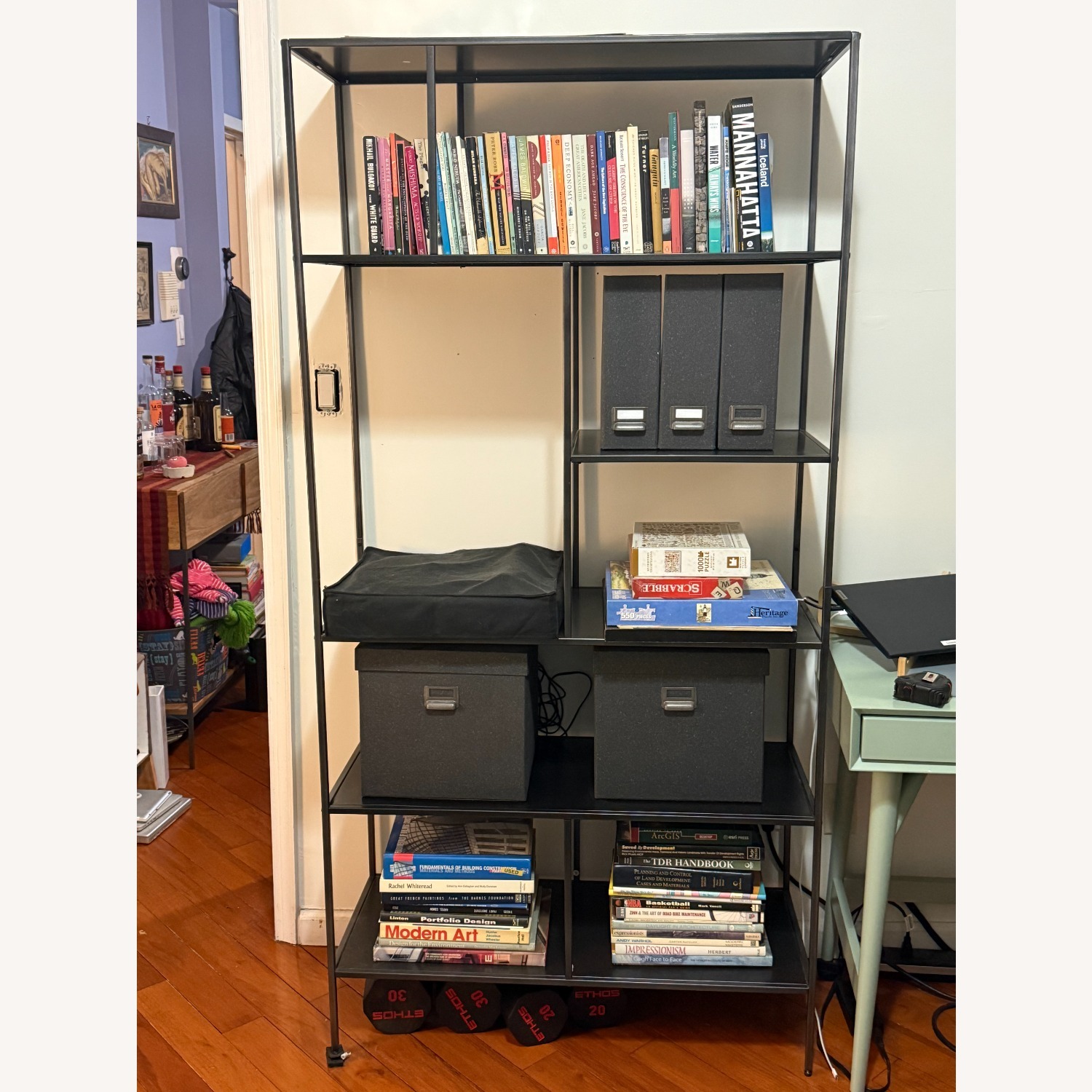 AllModern Black Metal Bookcase - image-1