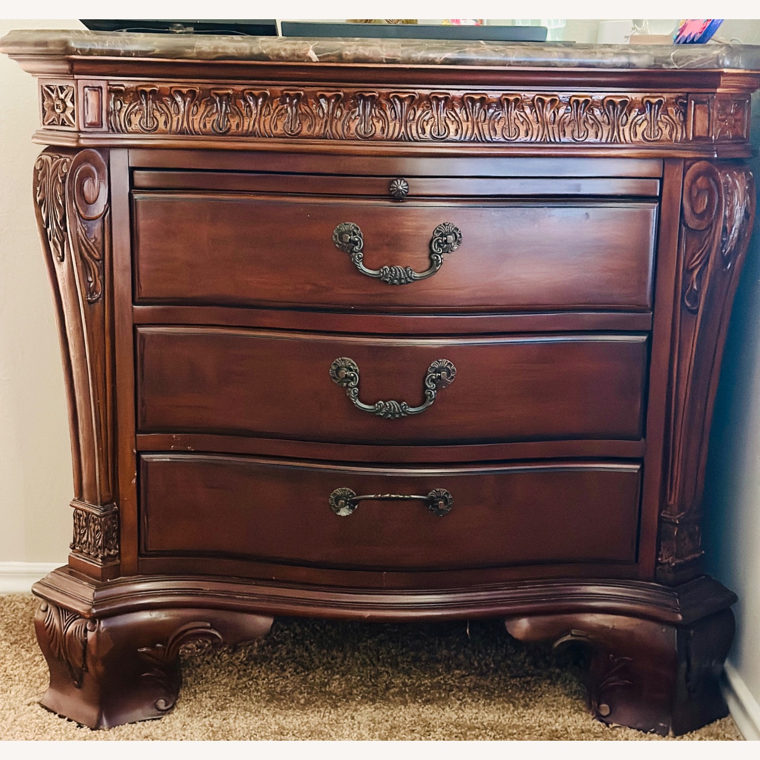 A&E Wood Designs Dark Brown Nightstands - image-1