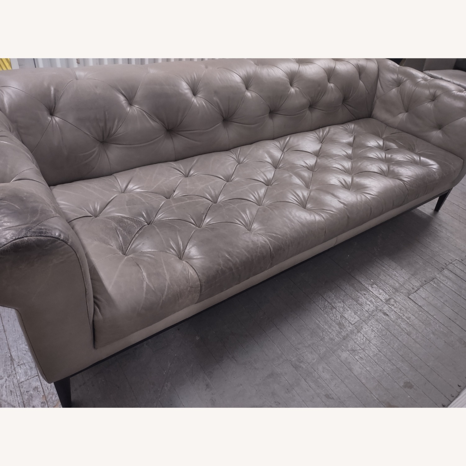 Restoration Hardware 8' Italia Chesterfield Leather Sofa - image-8