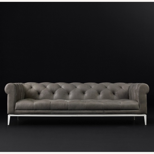 Used Restoration Hardware 8' Italia Chesterfield Leather Sofa for sale on AptDeco