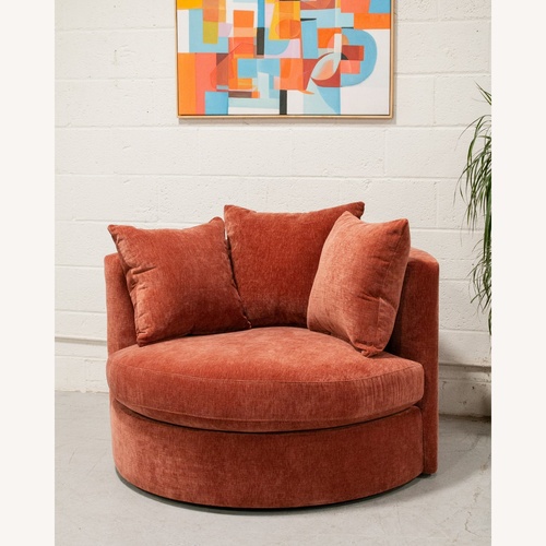 Used West Elm Red Viv Grand Swivel Chair for sale on AptDeco